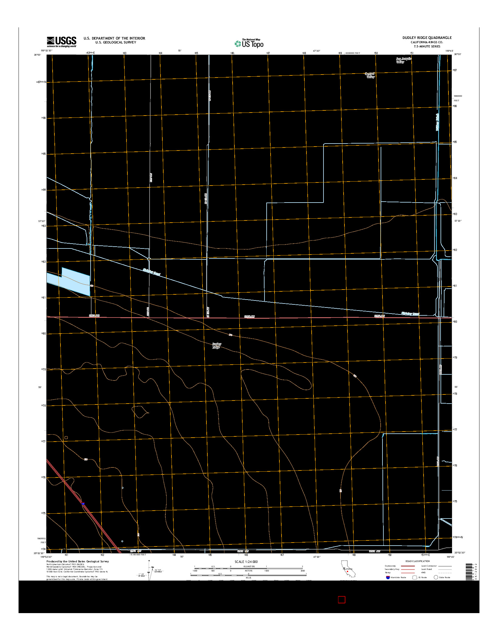 USGS US TOPO 7.5-MINUTE MAP FOR DUDLEY RIDGE, CA 2015