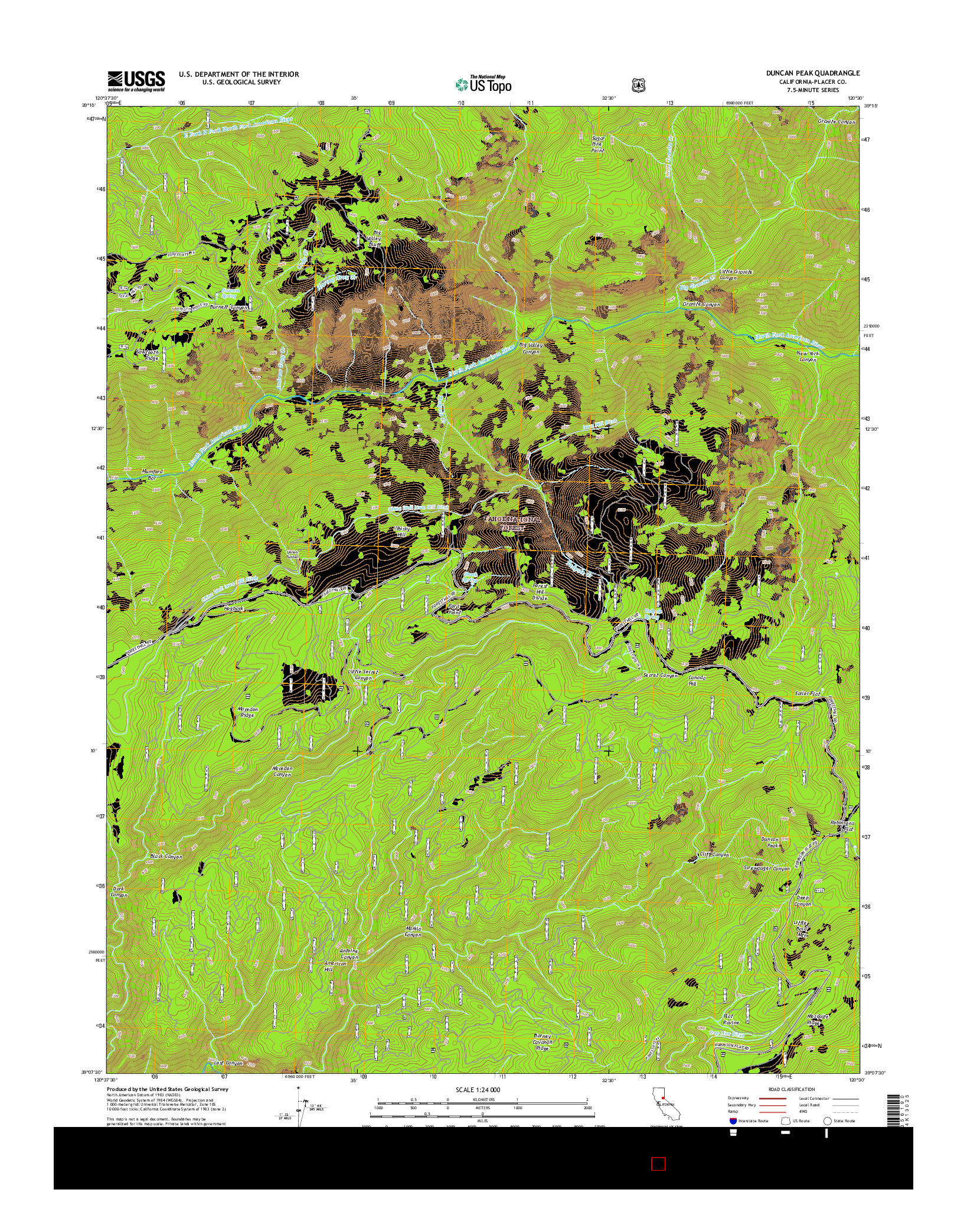 USGS US TOPO 7.5-MINUTE MAP FOR DUNCAN PEAK, CA 2015