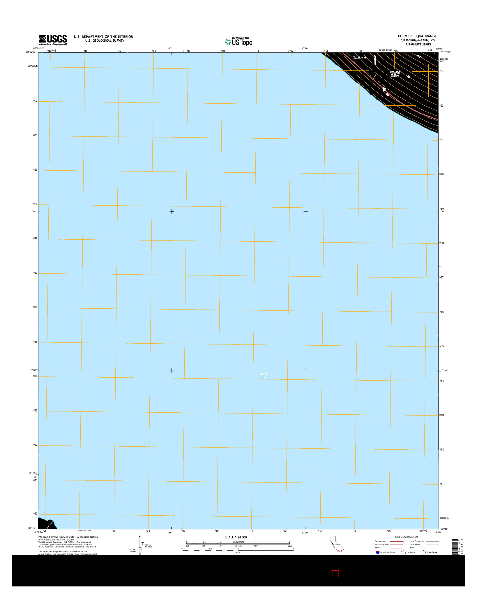 USGS US TOPO 7.5-MINUTE MAP FOR DURMID SE, CA 2015
