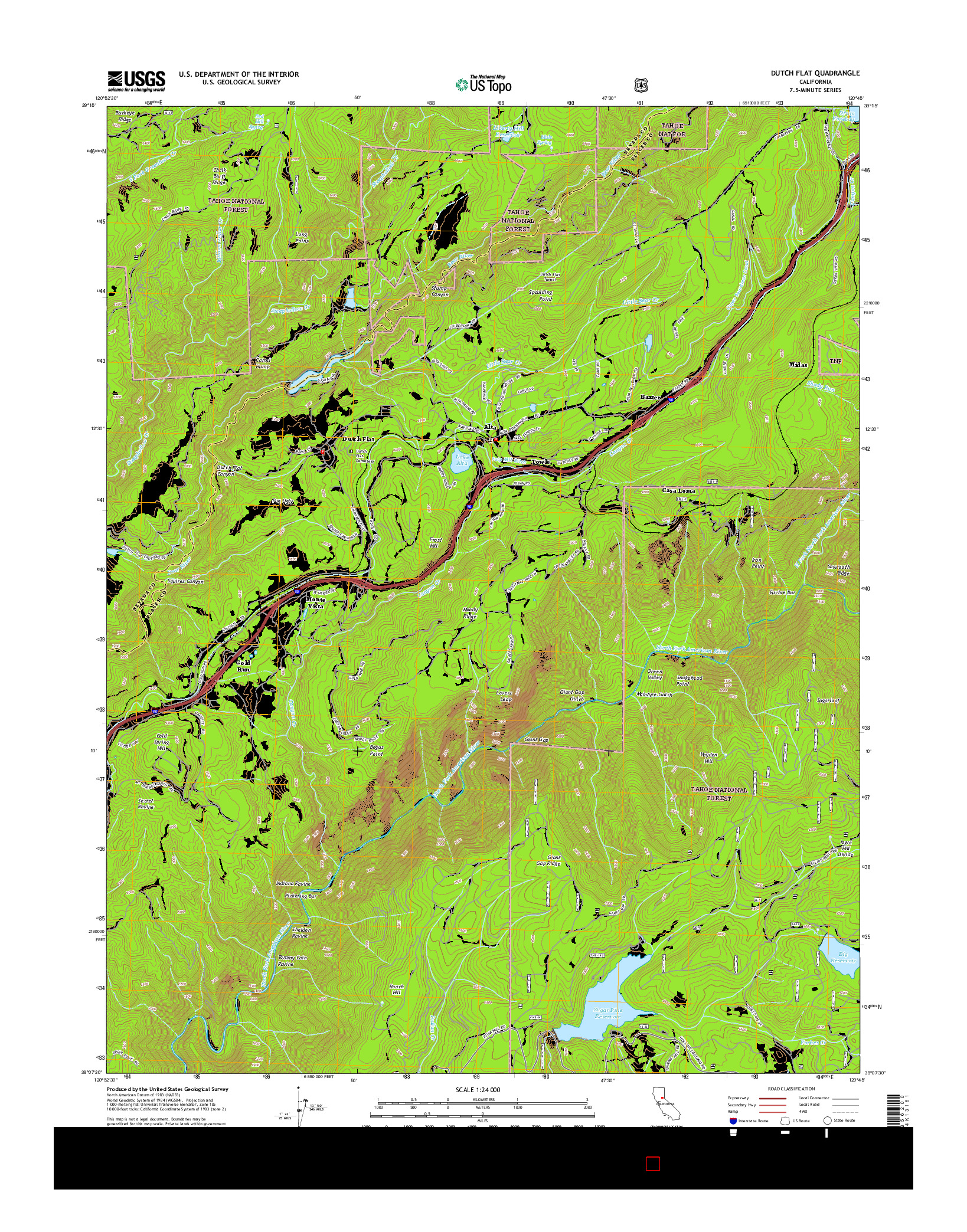 USGS US TOPO 7.5-MINUTE MAP FOR DUTCH FLAT, CA 2015