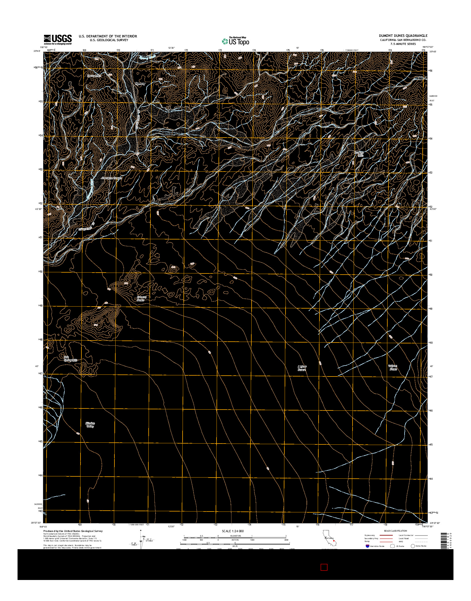 USGS US TOPO 7.5-MINUTE MAP FOR DUMONT DUNES, CA 2015