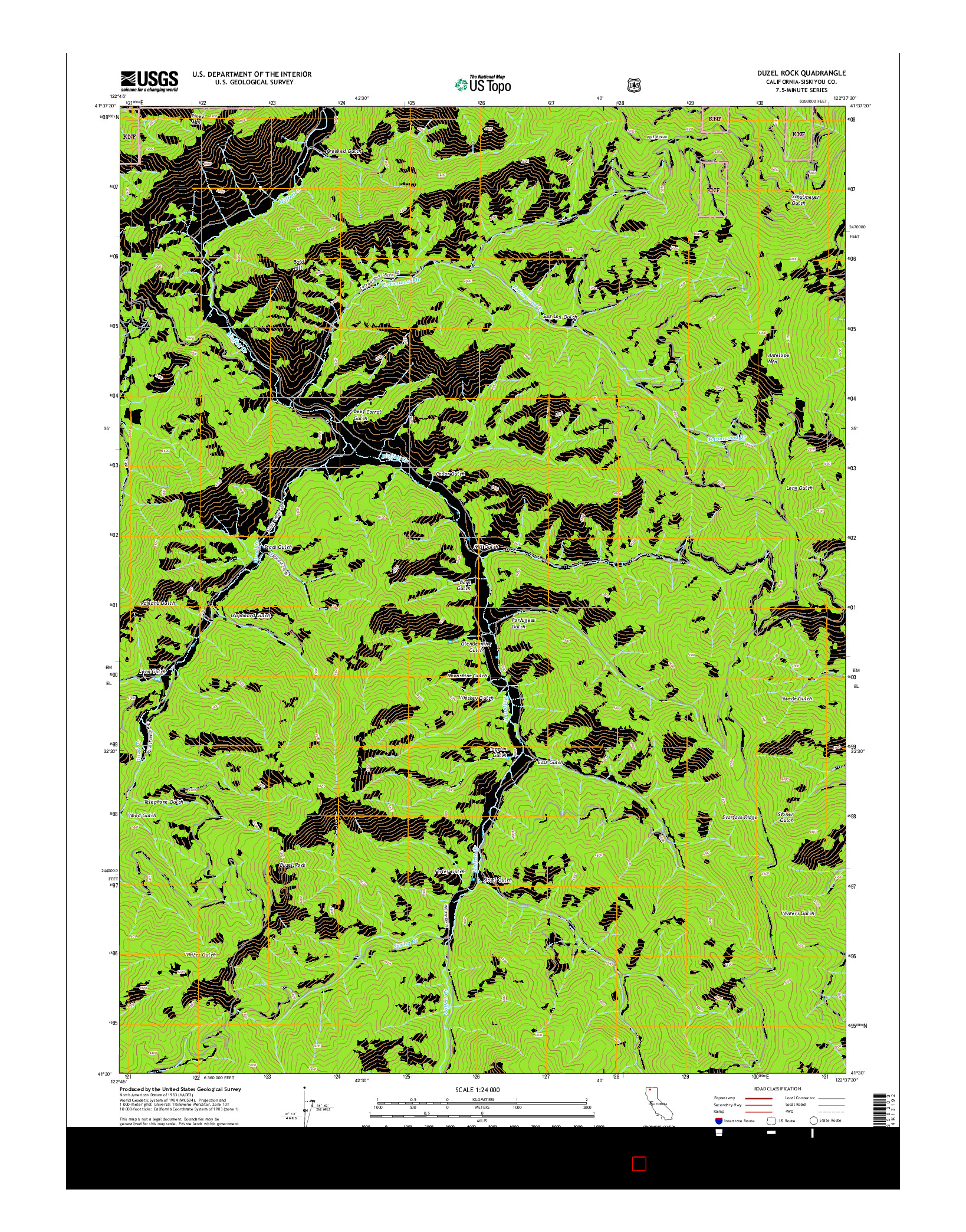 USGS US TOPO 7.5-MINUTE MAP FOR DUZEL ROCK, CA 2015