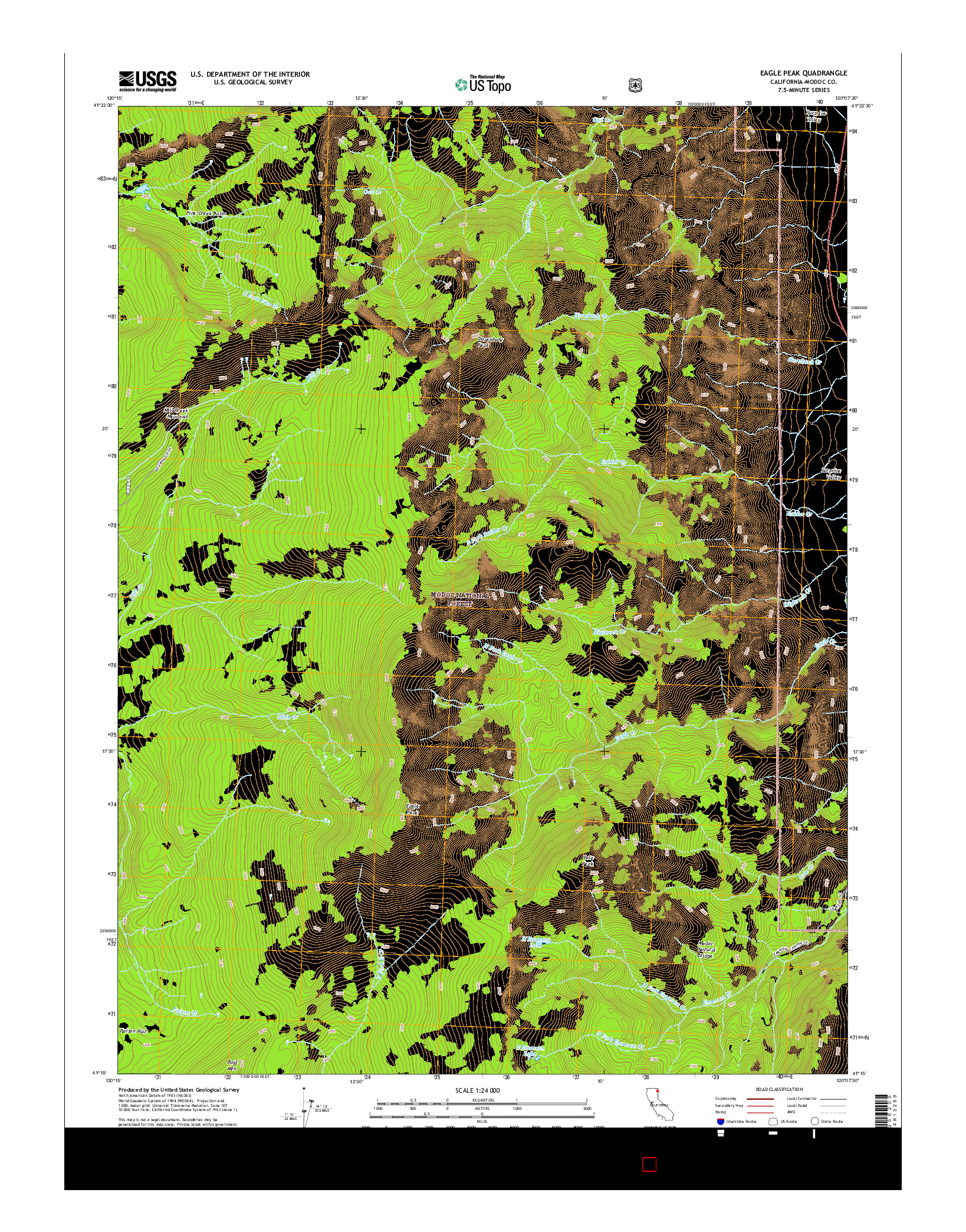 USGS US TOPO 7.5-MINUTE MAP FOR EAGLE PEAK, CA 2015