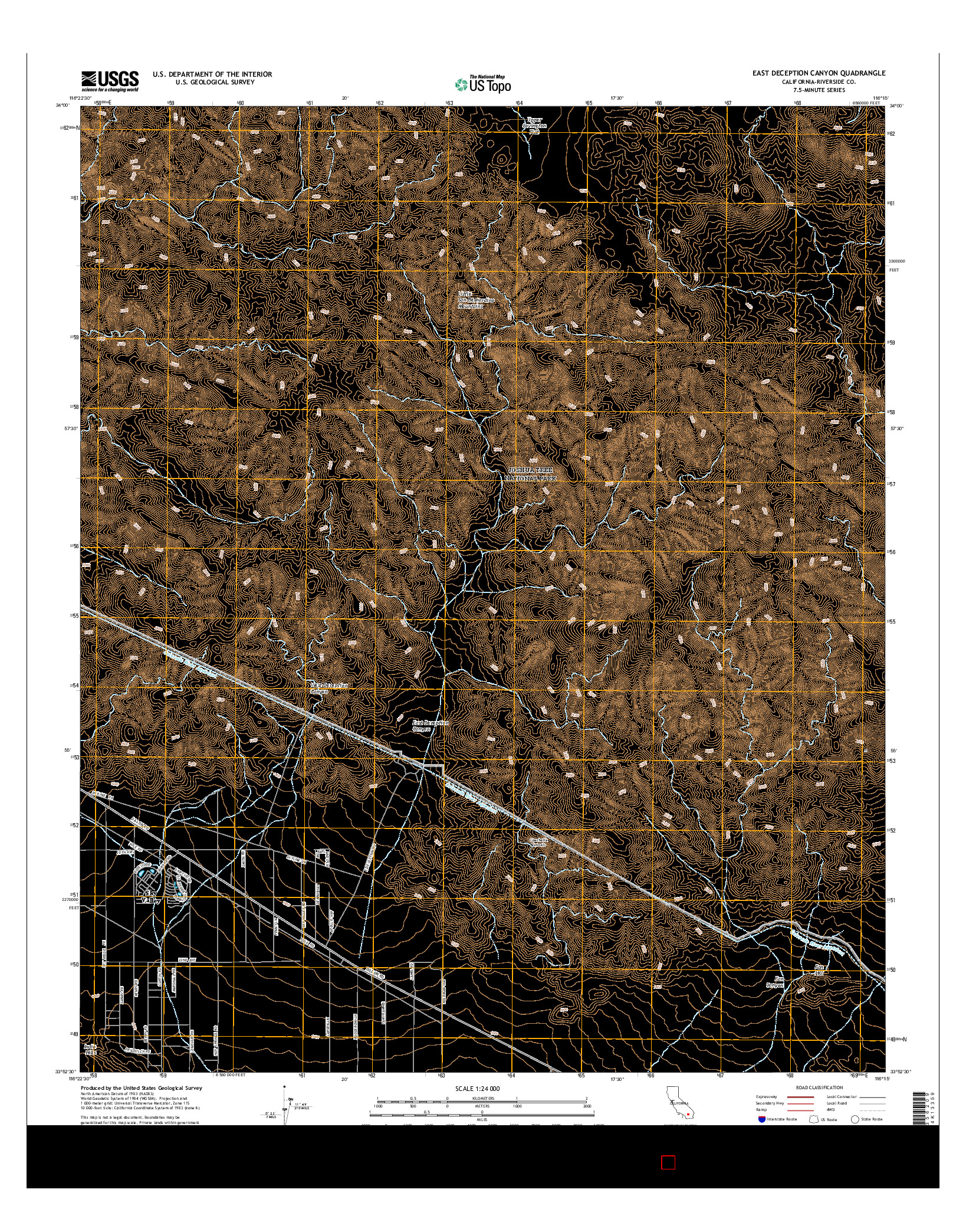 USGS US TOPO 7.5-MINUTE MAP FOR EAST DECEPTION CANYON, CA 2015