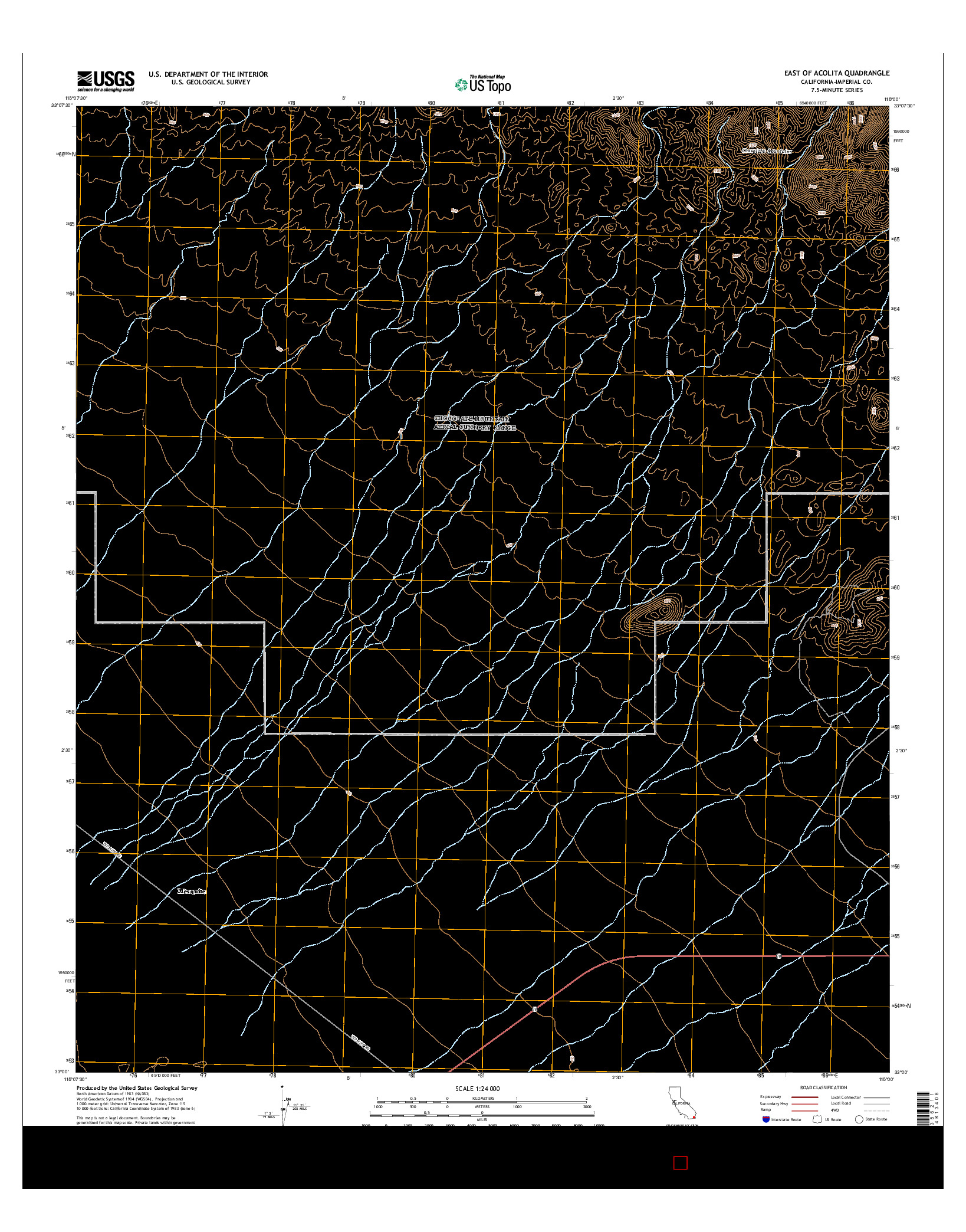 USGS US TOPO 7.5-MINUTE MAP FOR EAST OF ACOLITA, CA 2015