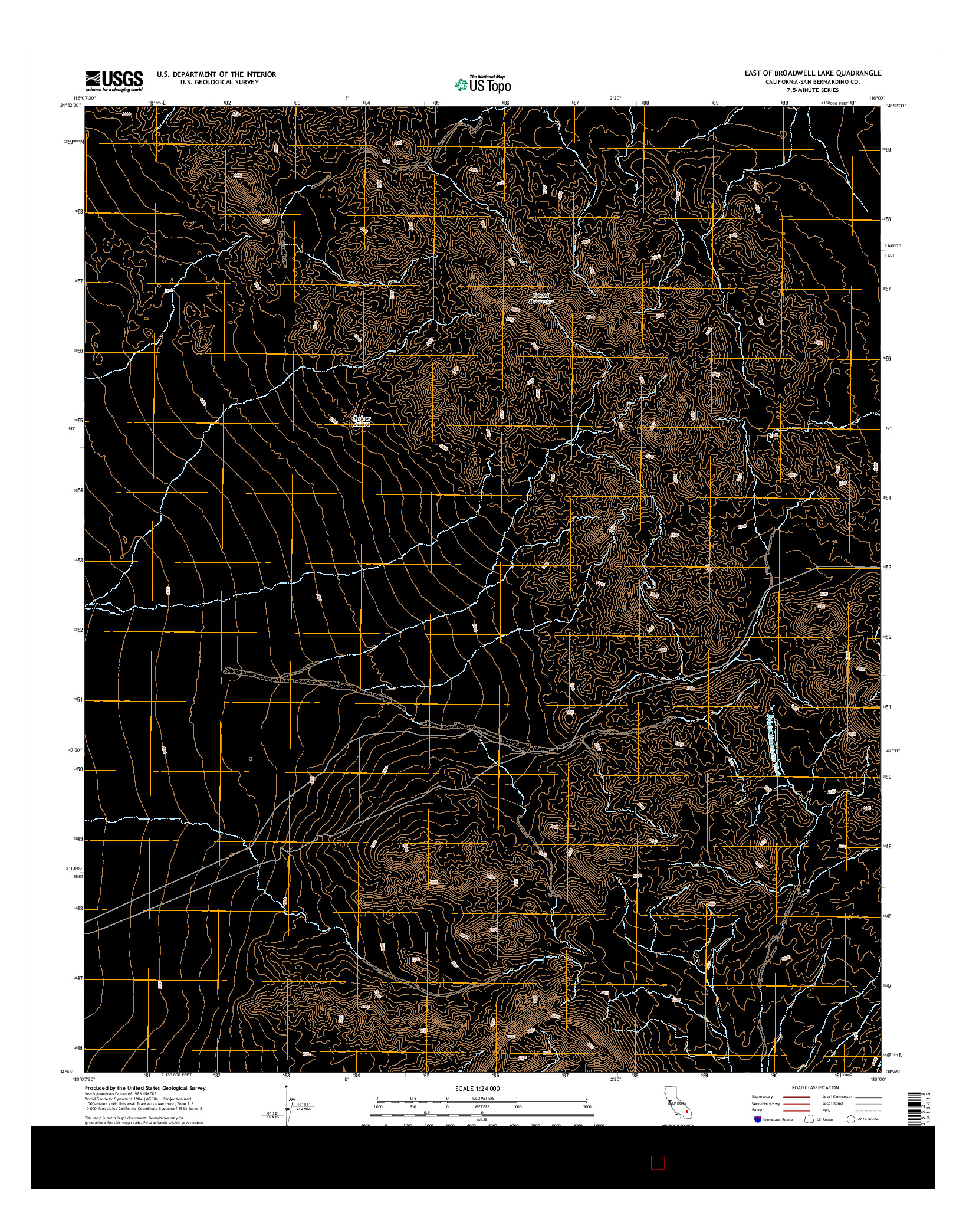 USGS US TOPO 7.5-MINUTE MAP FOR EAST OF BROADWELL LAKE, CA 2015