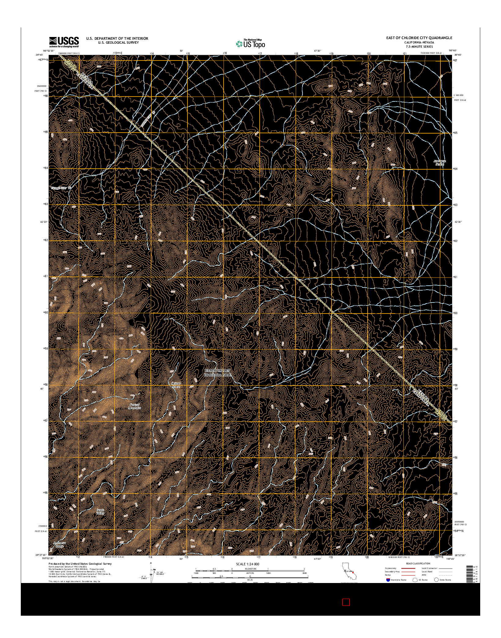 USGS US TOPO 7.5-MINUTE MAP FOR EAST OF CHLORIDE CITY, CA-NV 2015