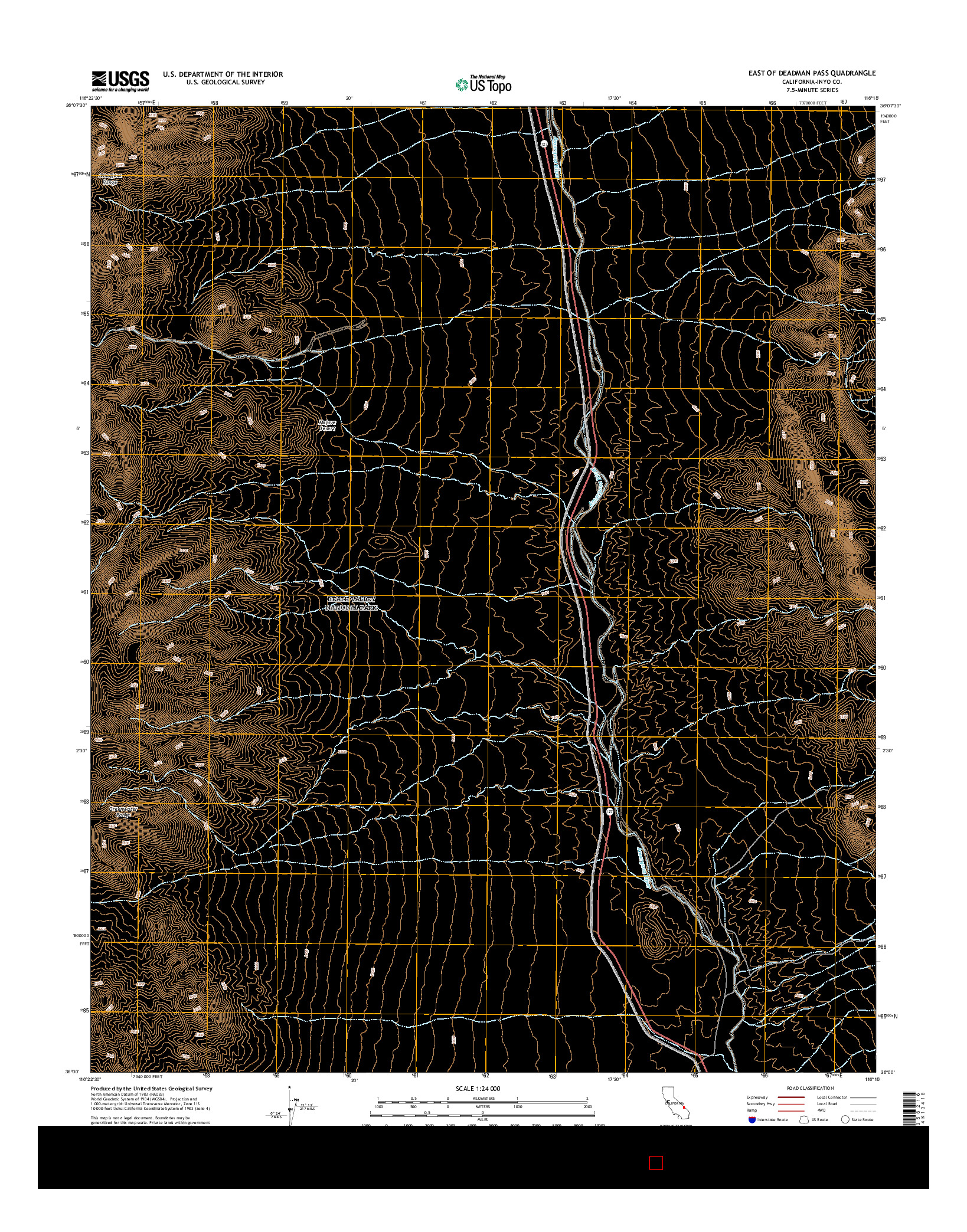 USGS US TOPO 7.5-MINUTE MAP FOR EAST OF DEADMAN PASS, CA 2015