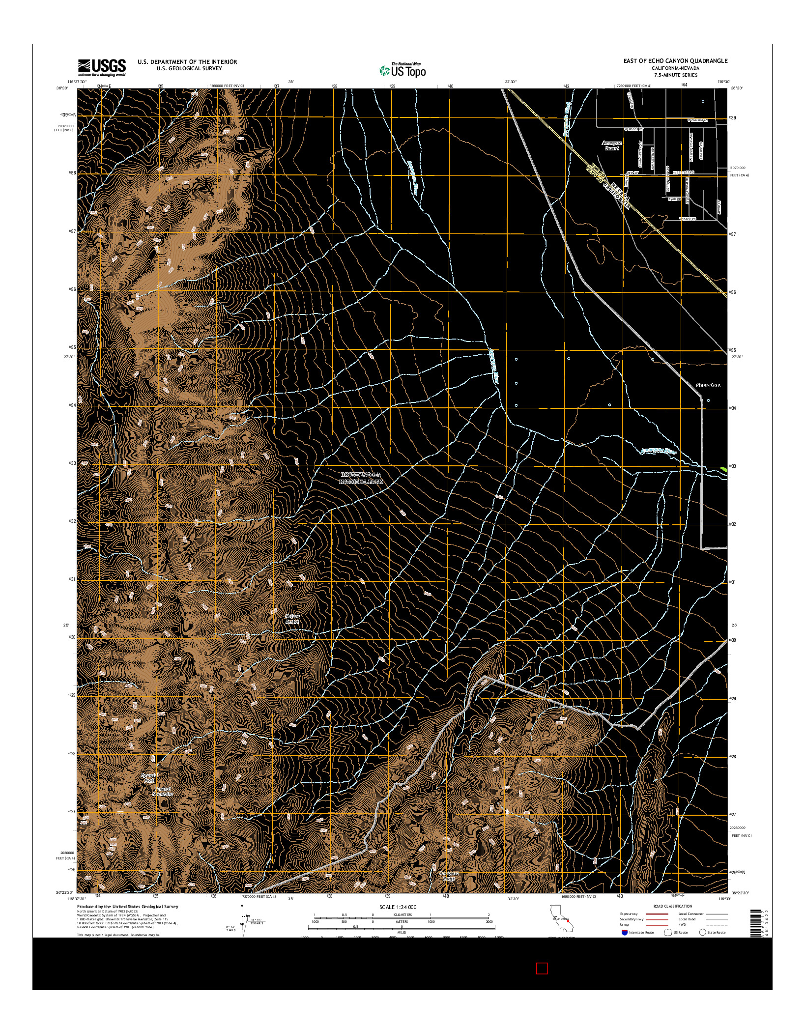 USGS US TOPO 7.5-MINUTE MAP FOR EAST OF ECHO CANYON, CA-NV 2015