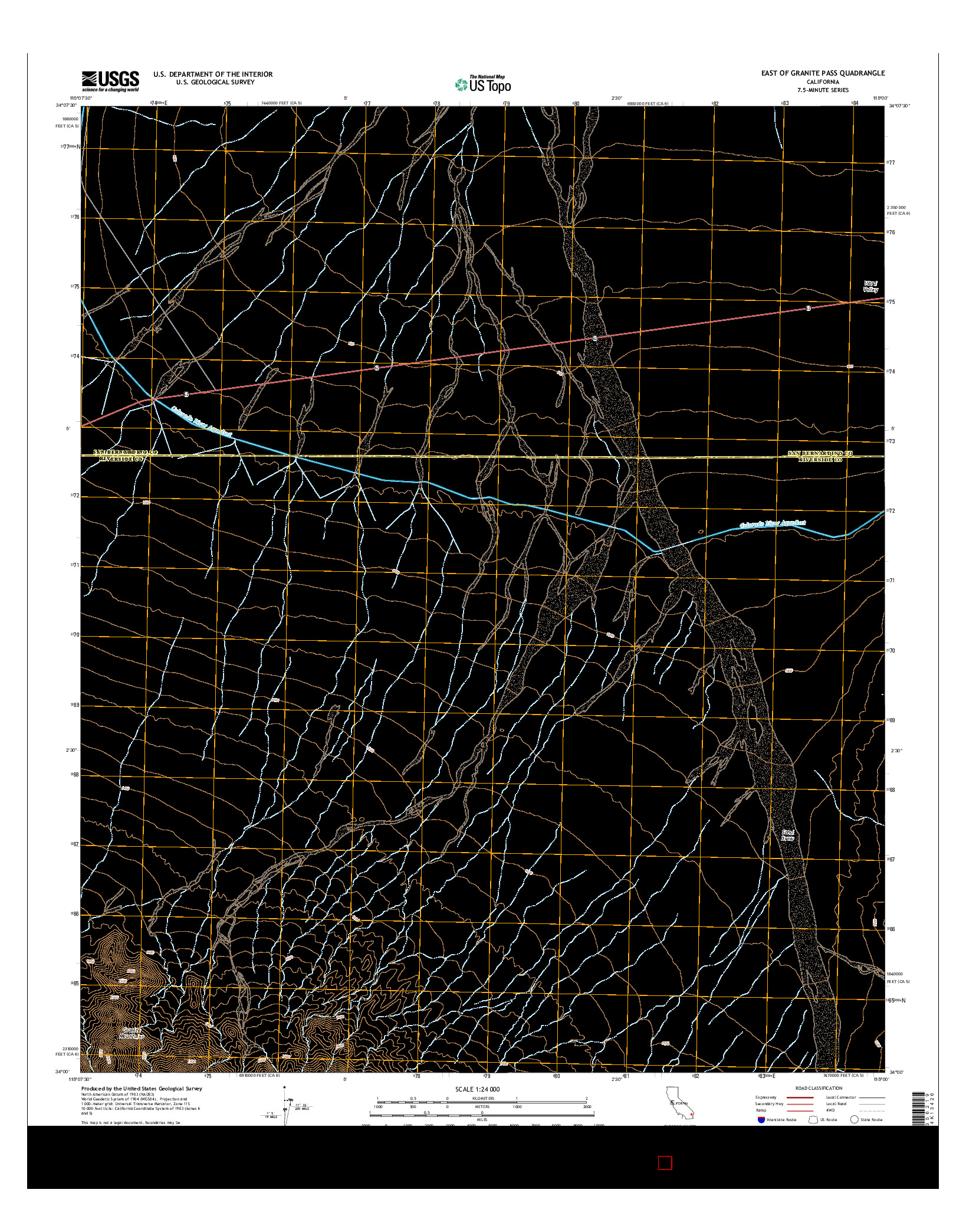 USGS US TOPO 7.5-MINUTE MAP FOR EAST OF GRANITE PASS, CA 2015