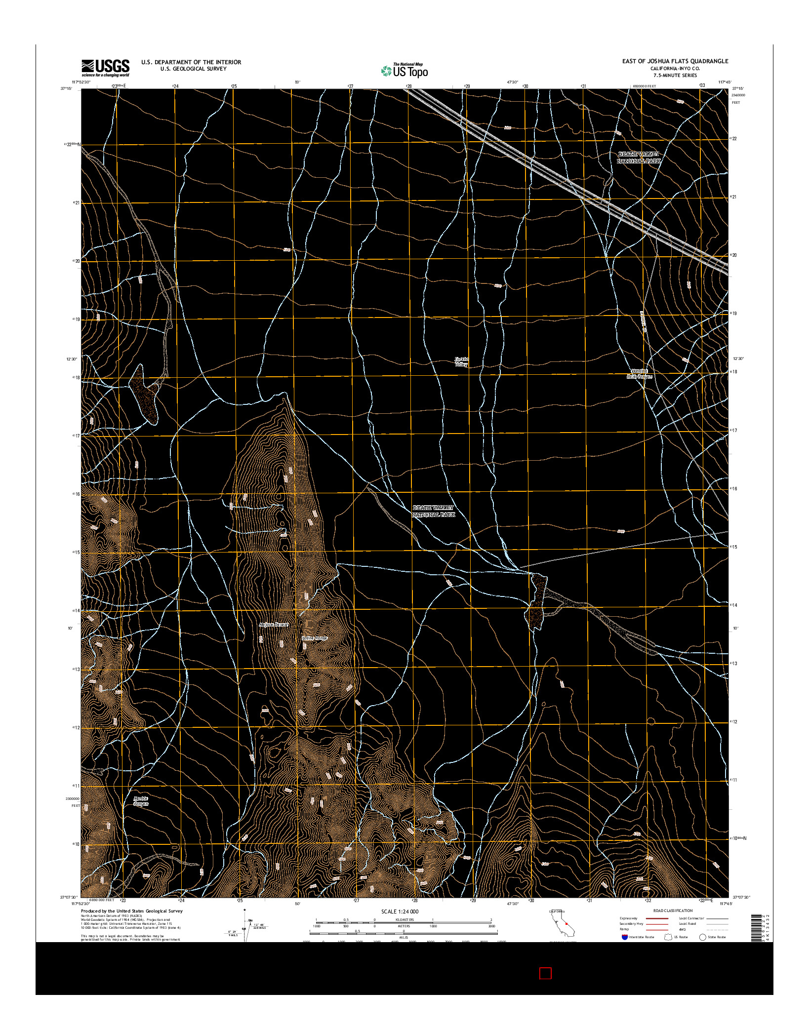 USGS US TOPO 7.5-MINUTE MAP FOR EAST OF JOSHUA FLATS, CA 2015