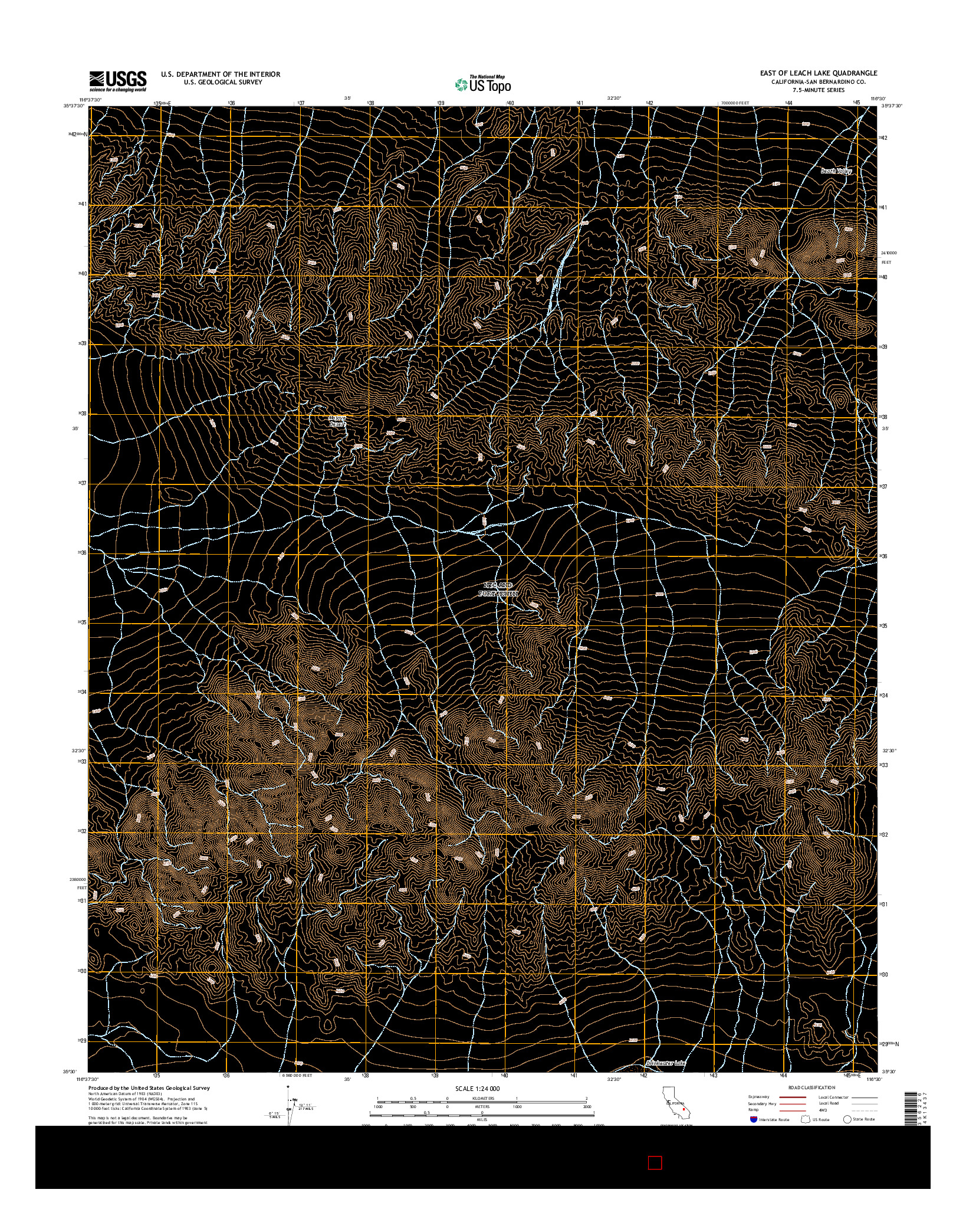 USGS US TOPO 7.5-MINUTE MAP FOR EAST OF LEACH LAKE, CA 2015