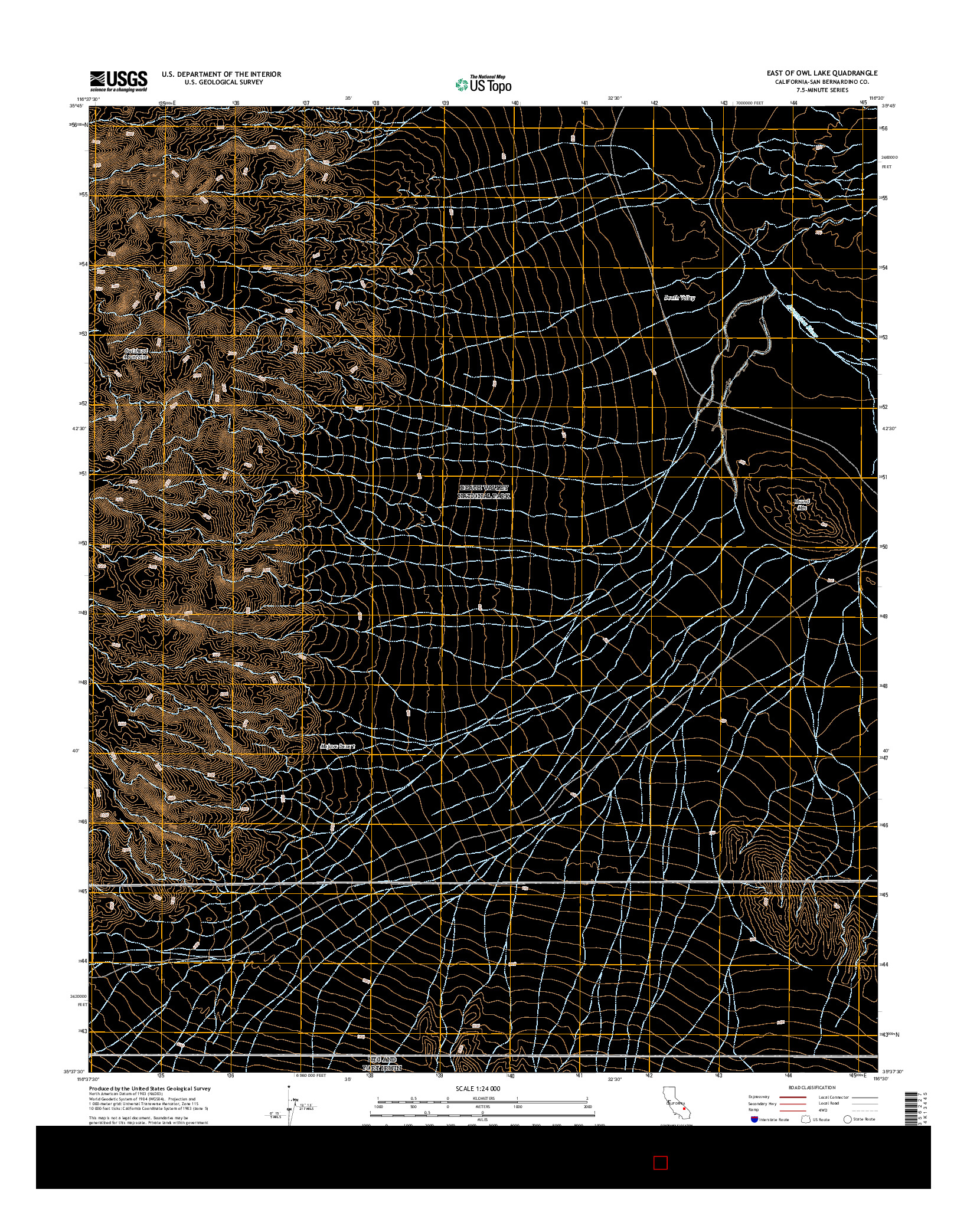 USGS US TOPO 7.5-MINUTE MAP FOR EAST OF OWL LAKE, CA 2015