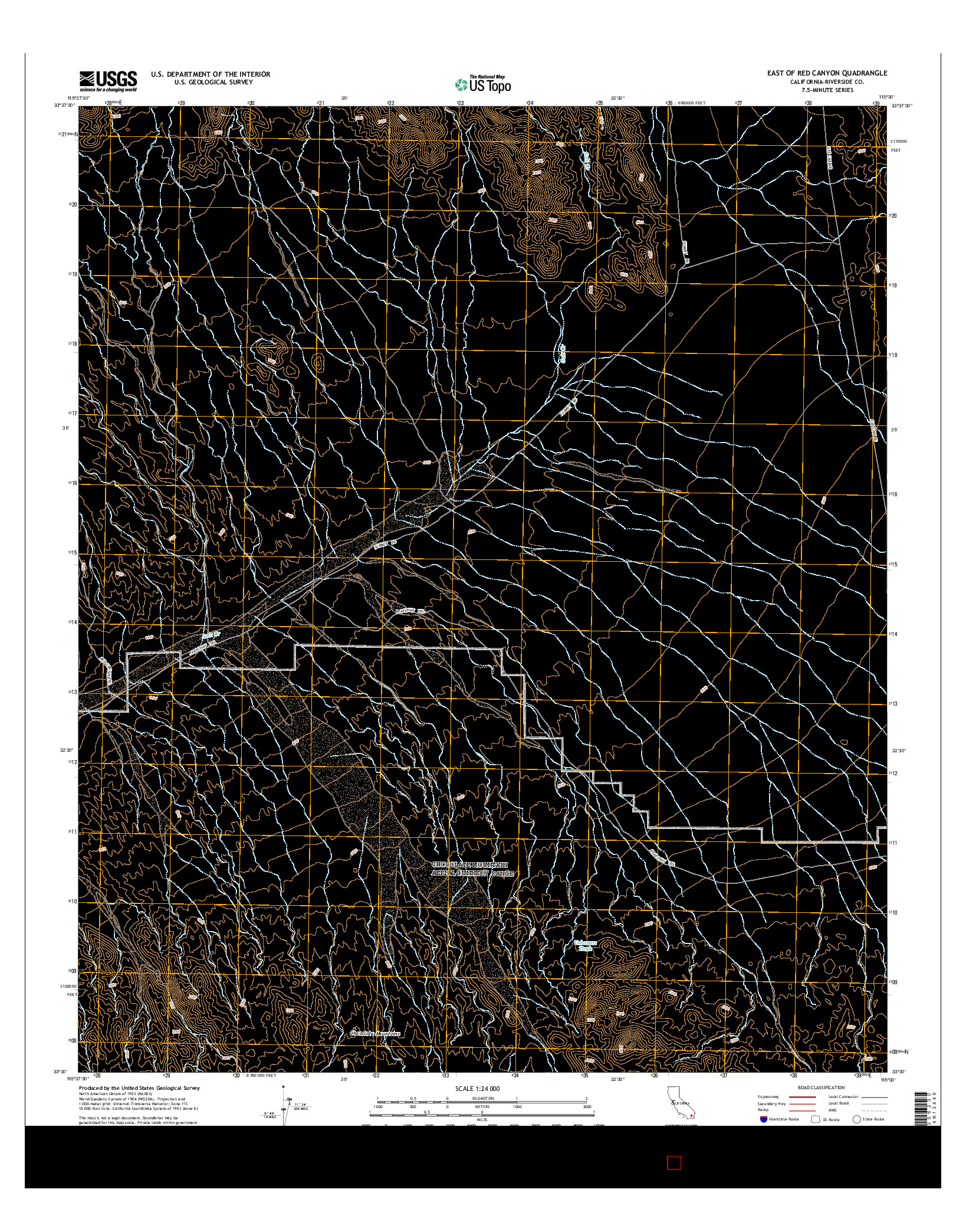 USGS US TOPO 7.5-MINUTE MAP FOR EAST OF RED CANYON, CA 2015
