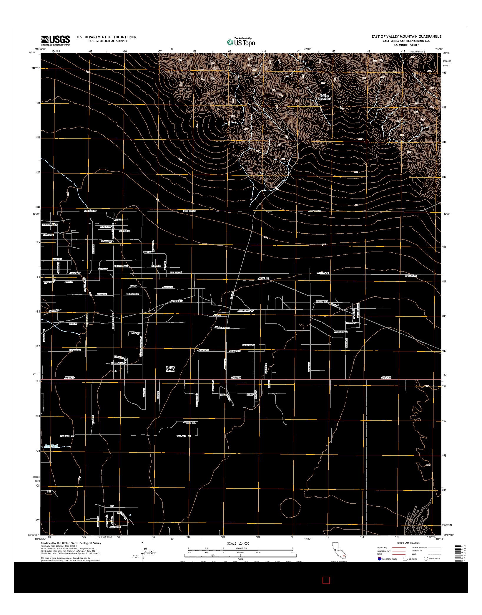 USGS US TOPO 7.5-MINUTE MAP FOR EAST OF VALLEY MOUNTAIN, CA 2015