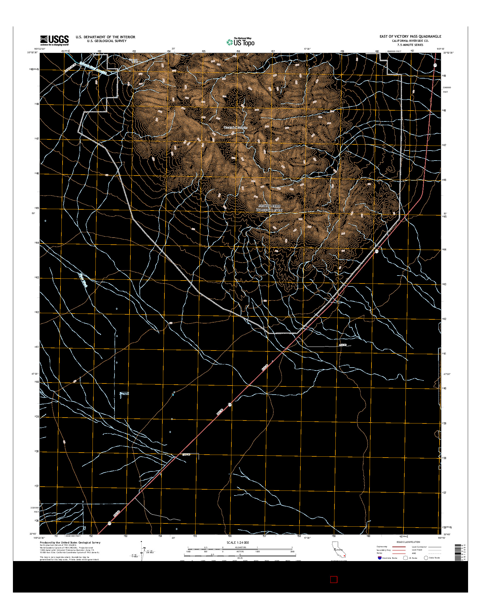 USGS US TOPO 7.5-MINUTE MAP FOR EAST OF VICTORY PASS, CA 2015