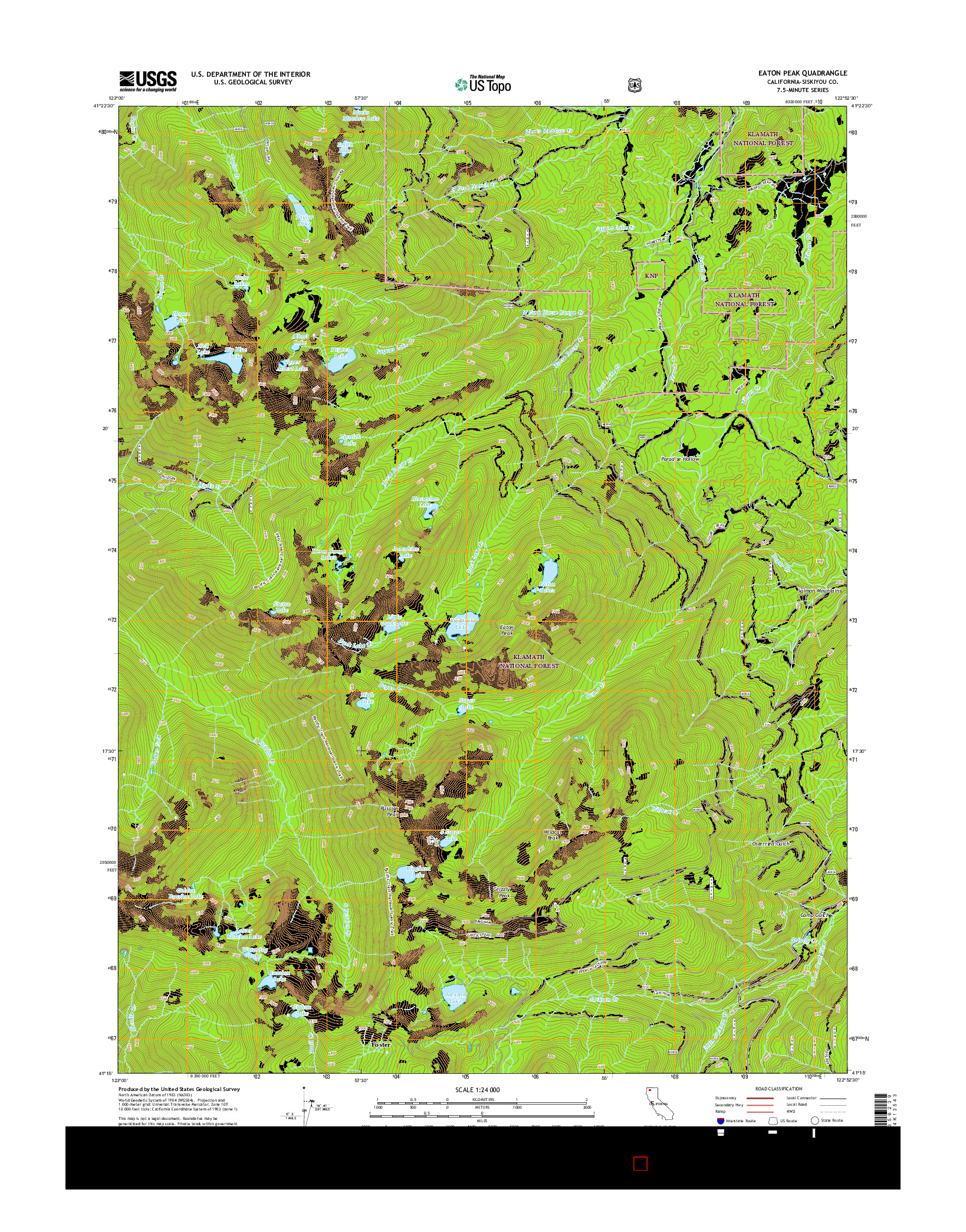 USGS US TOPO 7.5-MINUTE MAP FOR EATON PEAK, CA 2015