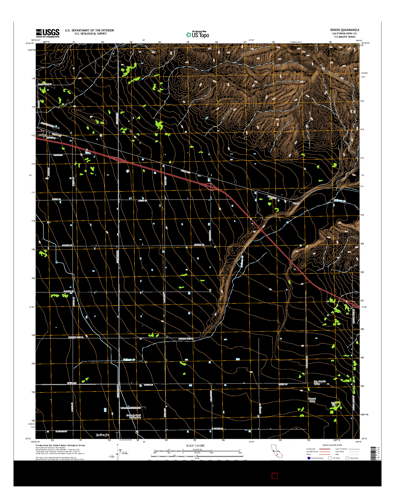 USGS US TOPO 7.5-MINUTE MAP FOR EDISON, CA 2015