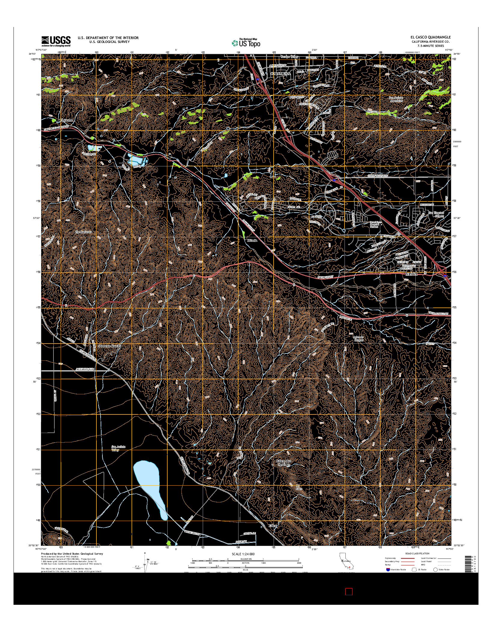 USGS US TOPO 7.5-MINUTE MAP FOR EL CASCO, CA 2015