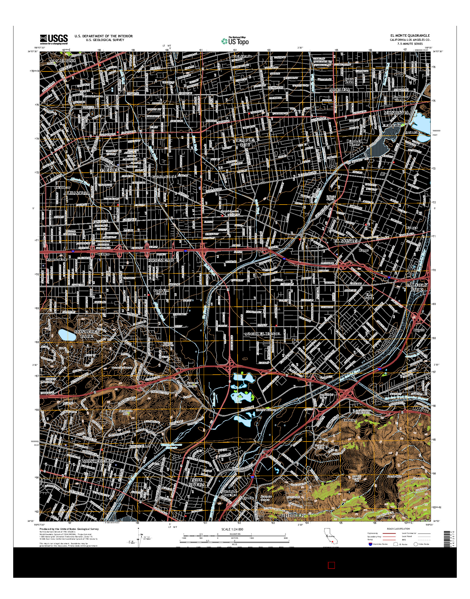 USGS US TOPO 7.5-MINUTE MAP FOR EL MONTE, CA 2015