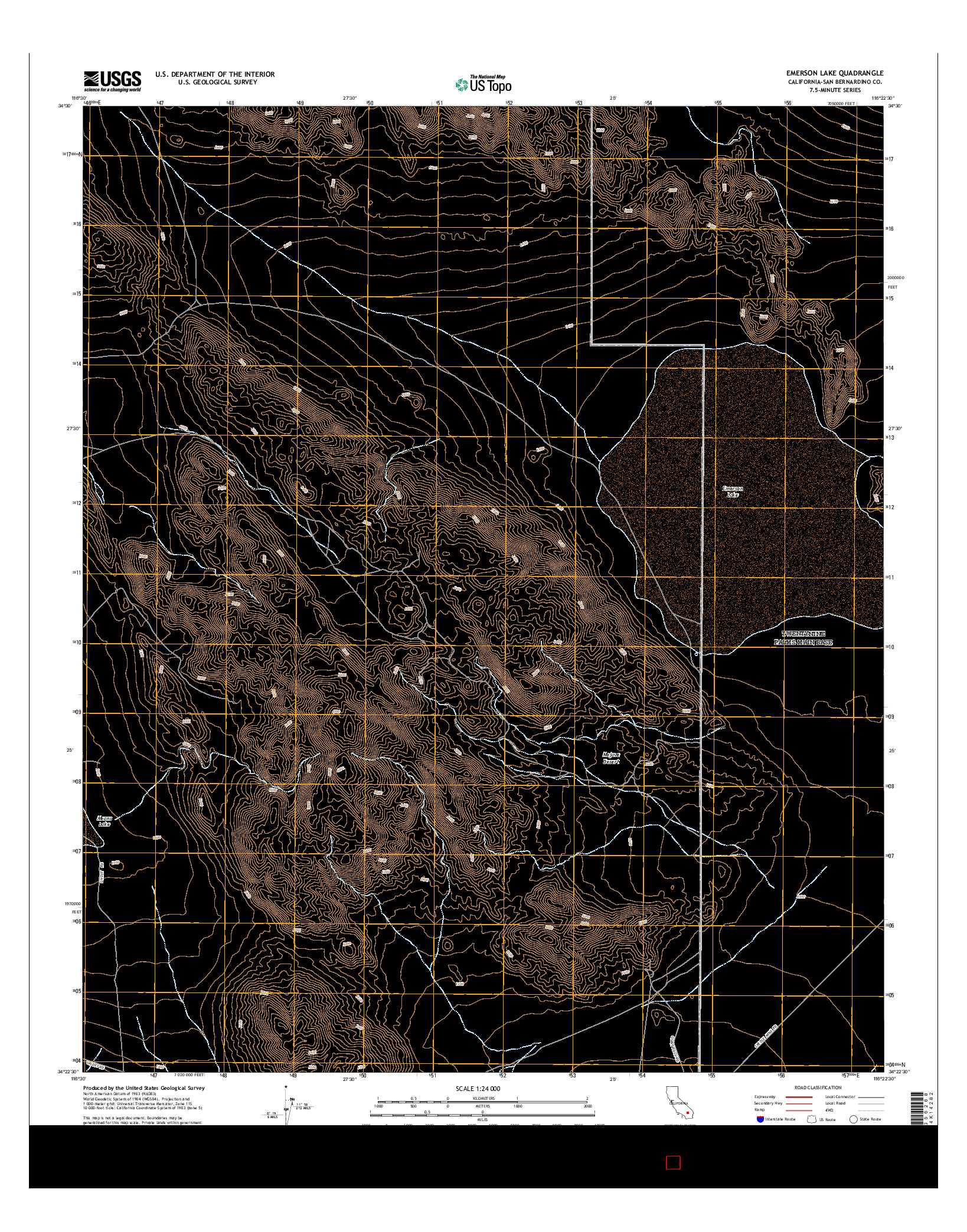 USGS US TOPO 7.5-MINUTE MAP FOR EMERSON LAKE, CA 2015