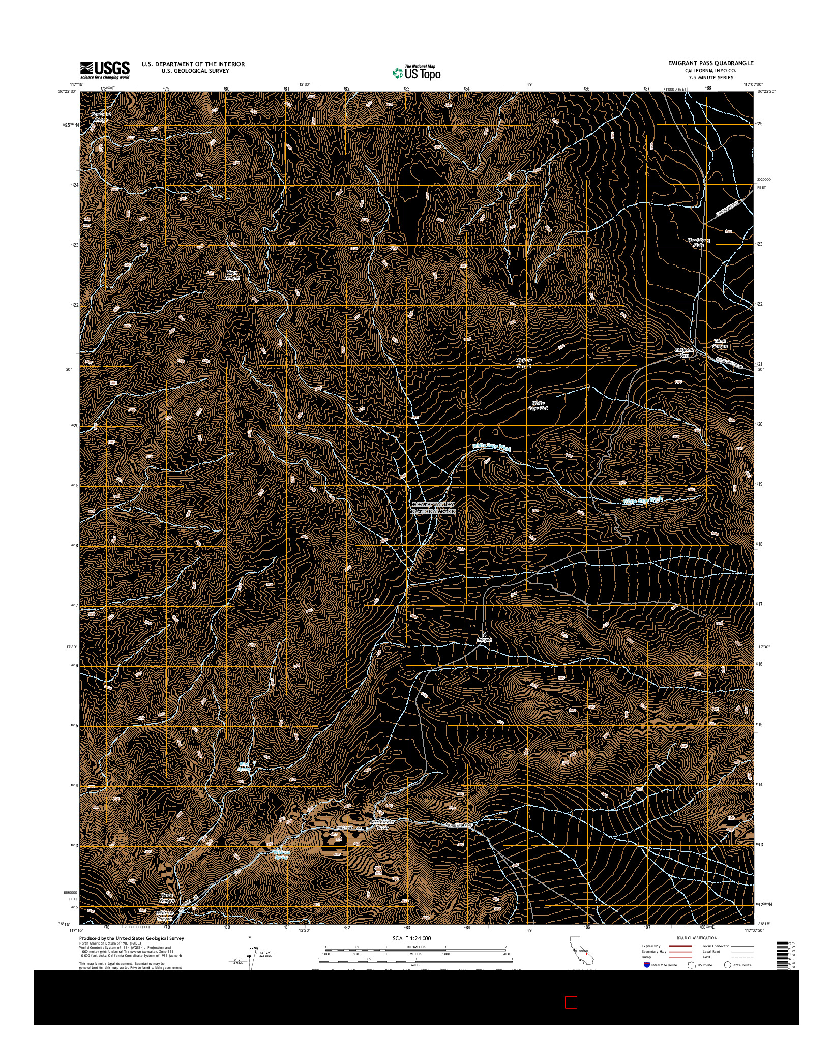 USGS US TOPO 7.5-MINUTE MAP FOR EMIGRANT PASS, CA 2015