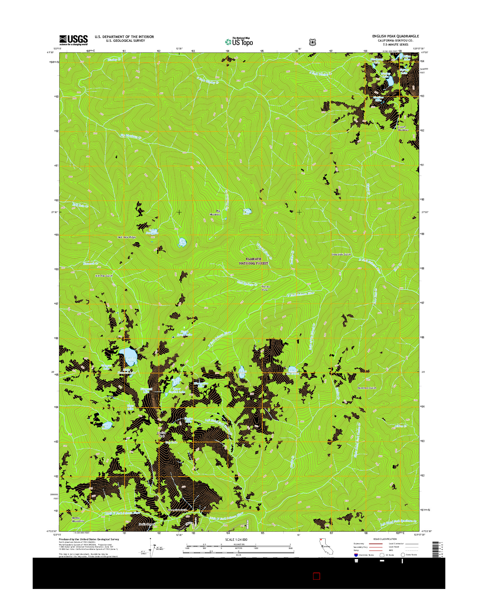 USGS US TOPO 7.5-MINUTE MAP FOR ENGLISH PEAK, CA 2015