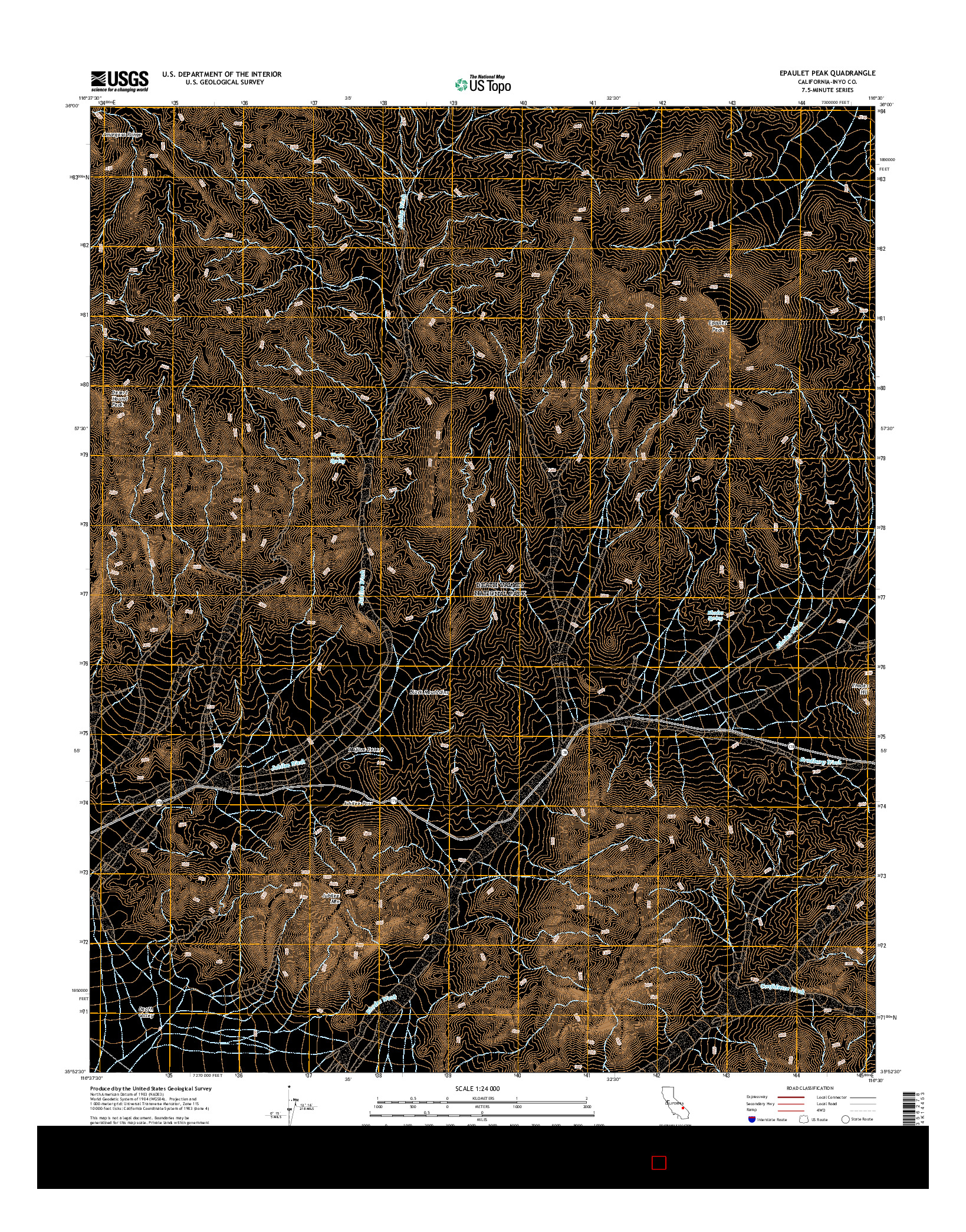 USGS US TOPO 7.5-MINUTE MAP FOR EPAULET PEAK, CA 2015