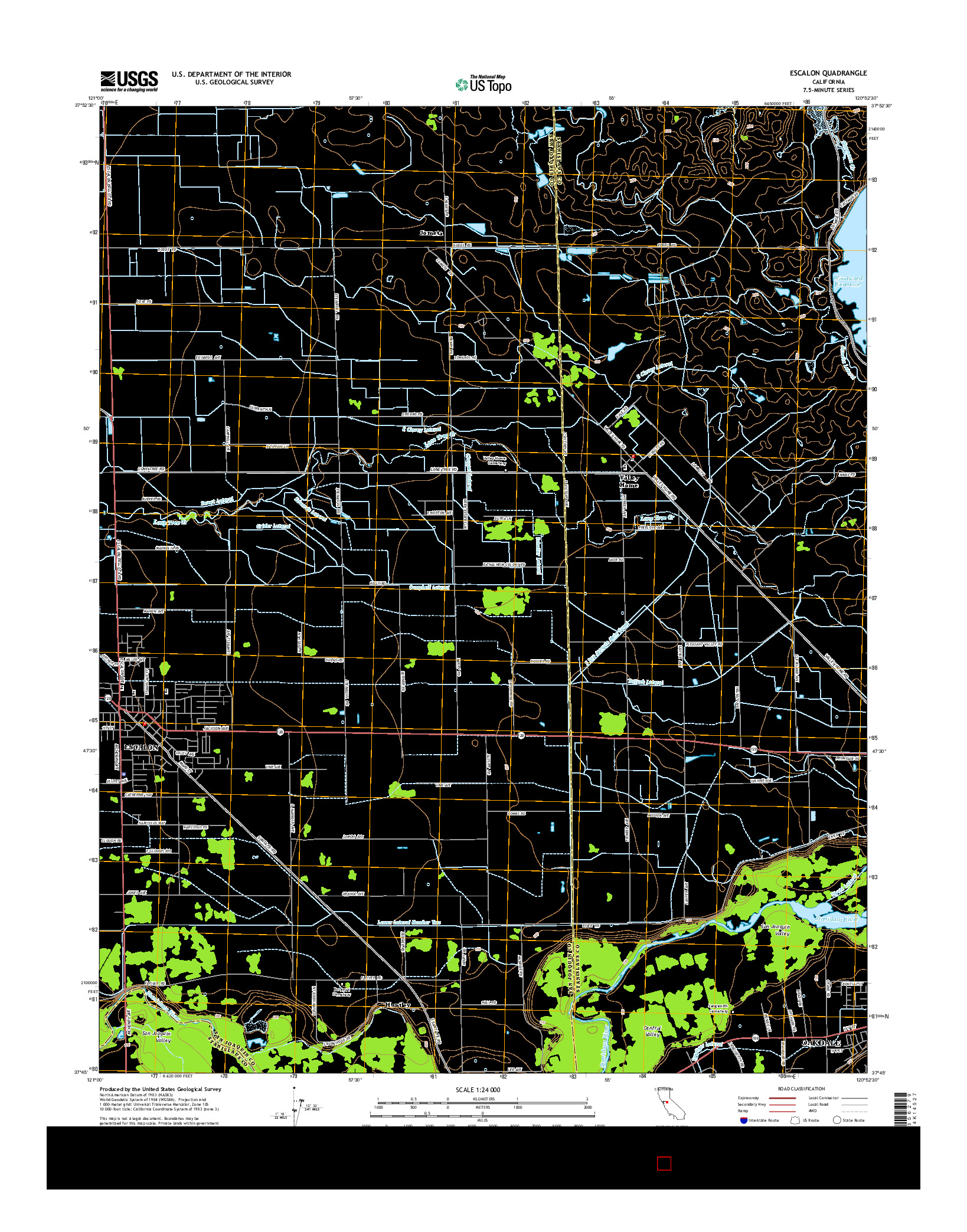 USGS US TOPO 7.5-MINUTE MAP FOR ESCALON, CA 2015