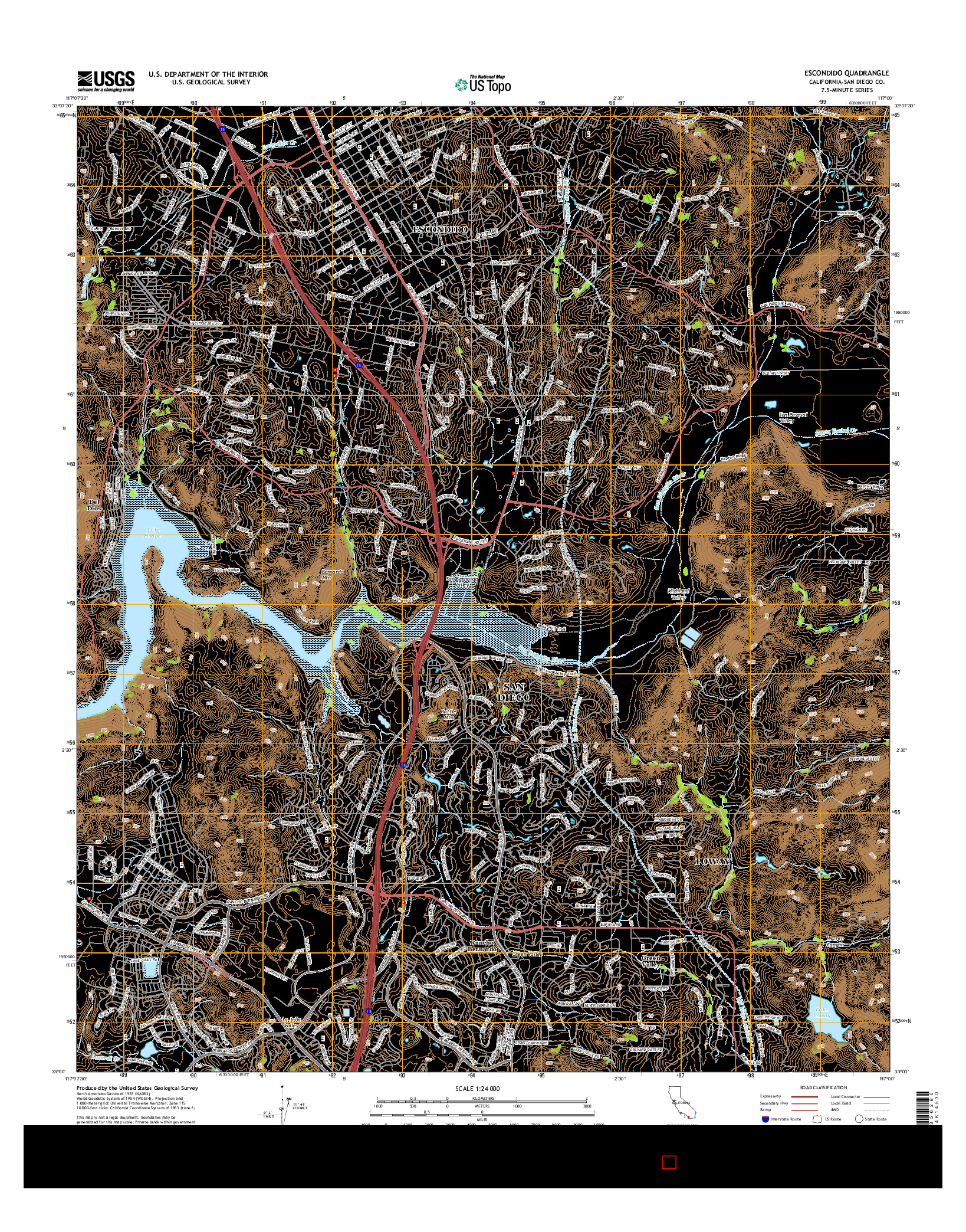 USGS US TOPO 7.5-MINUTE MAP FOR ESCONDIDO, CA 2015