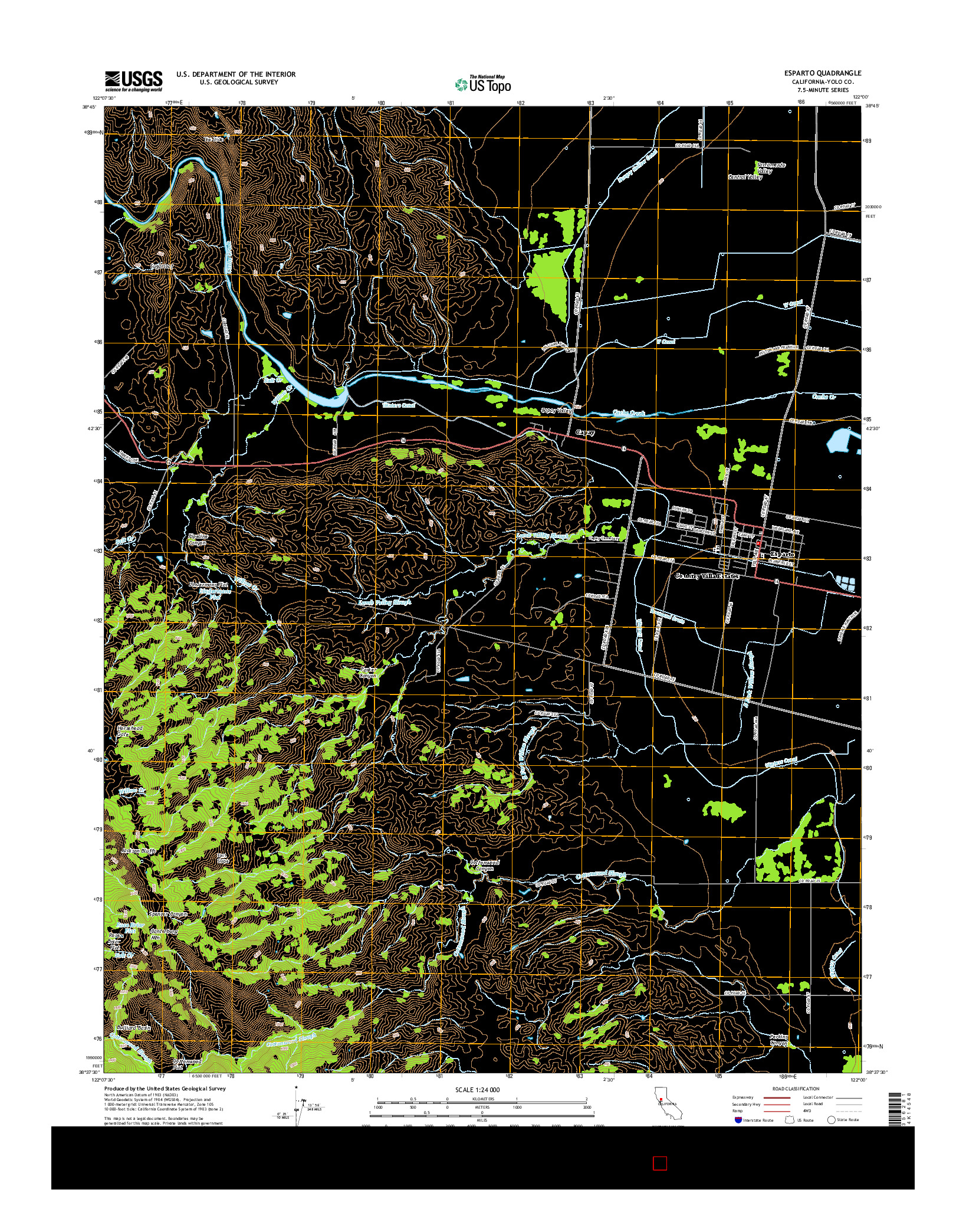 USGS US TOPO 7.5-MINUTE MAP FOR ESPARTO, CA 2015