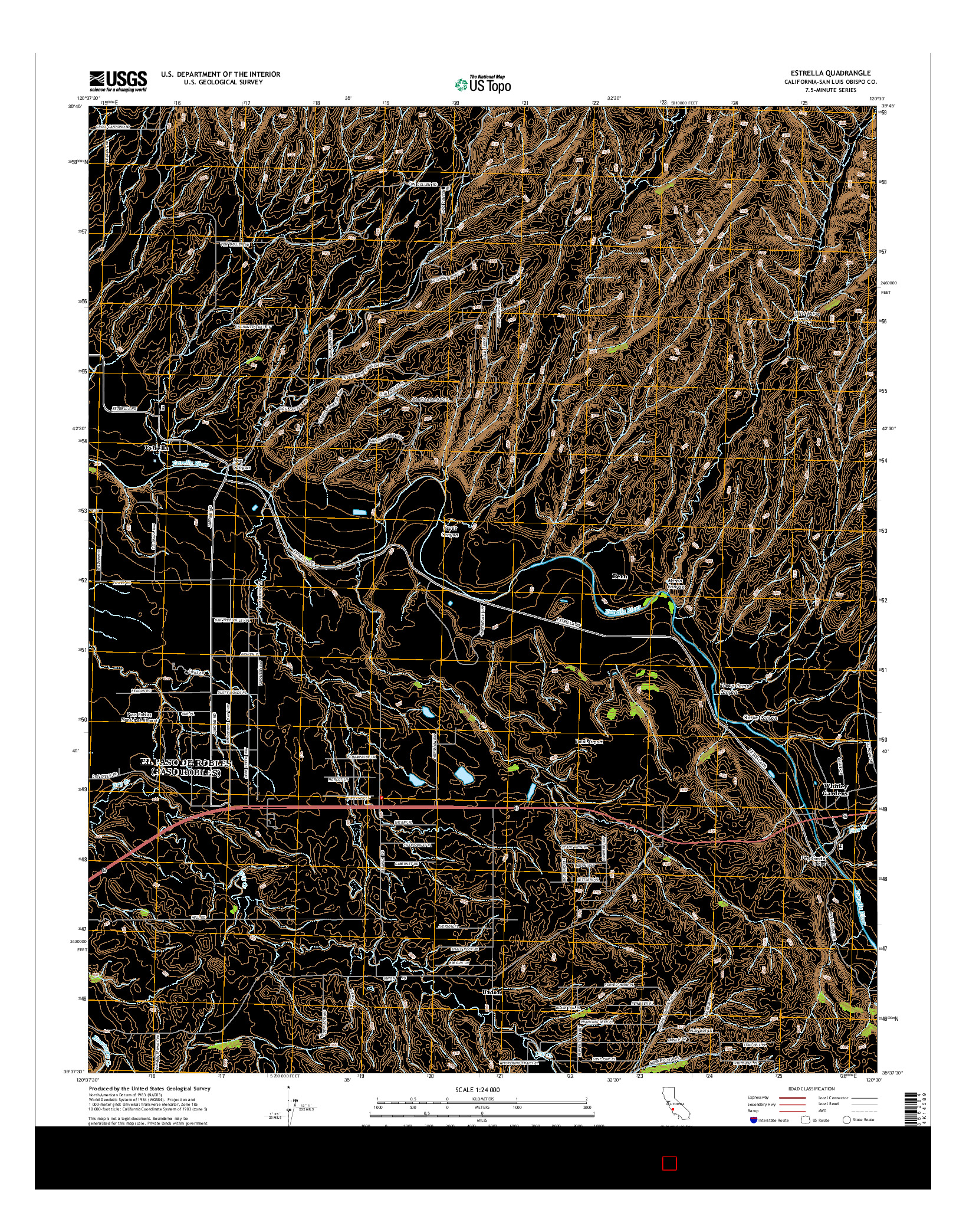 USGS US TOPO 7.5-MINUTE MAP FOR ESTRELLA, CA 2015
