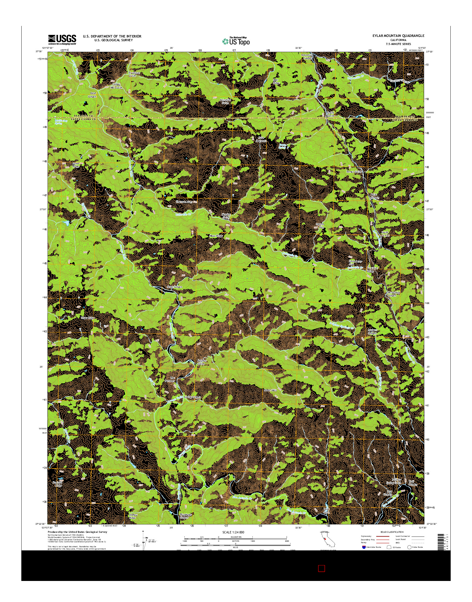 USGS US TOPO 7.5-MINUTE MAP FOR EYLAR MOUNTAIN, CA 2015