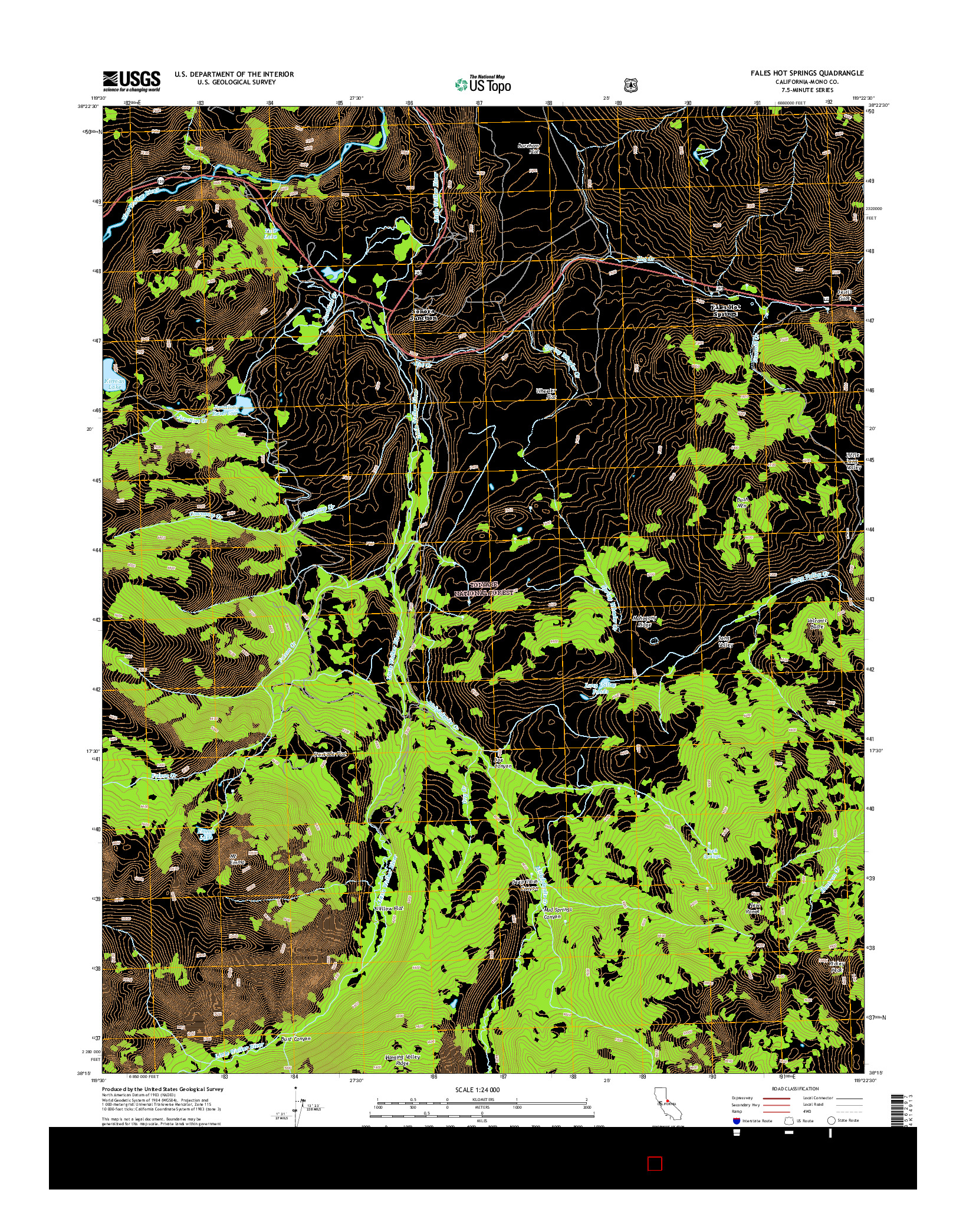 USGS US TOPO 7.5-MINUTE MAP FOR FALES HOT SPRINGS, CA 2015