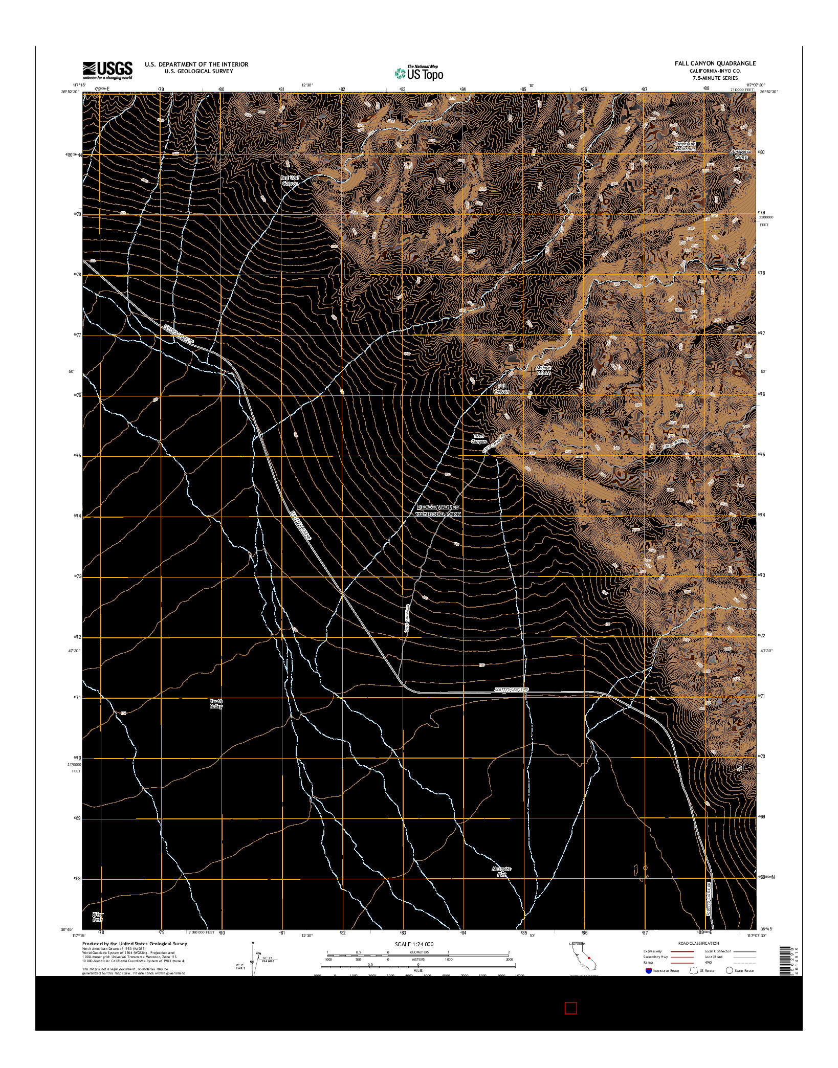 USGS US TOPO 7.5-MINUTE MAP FOR FALL CANYON, CA 2015