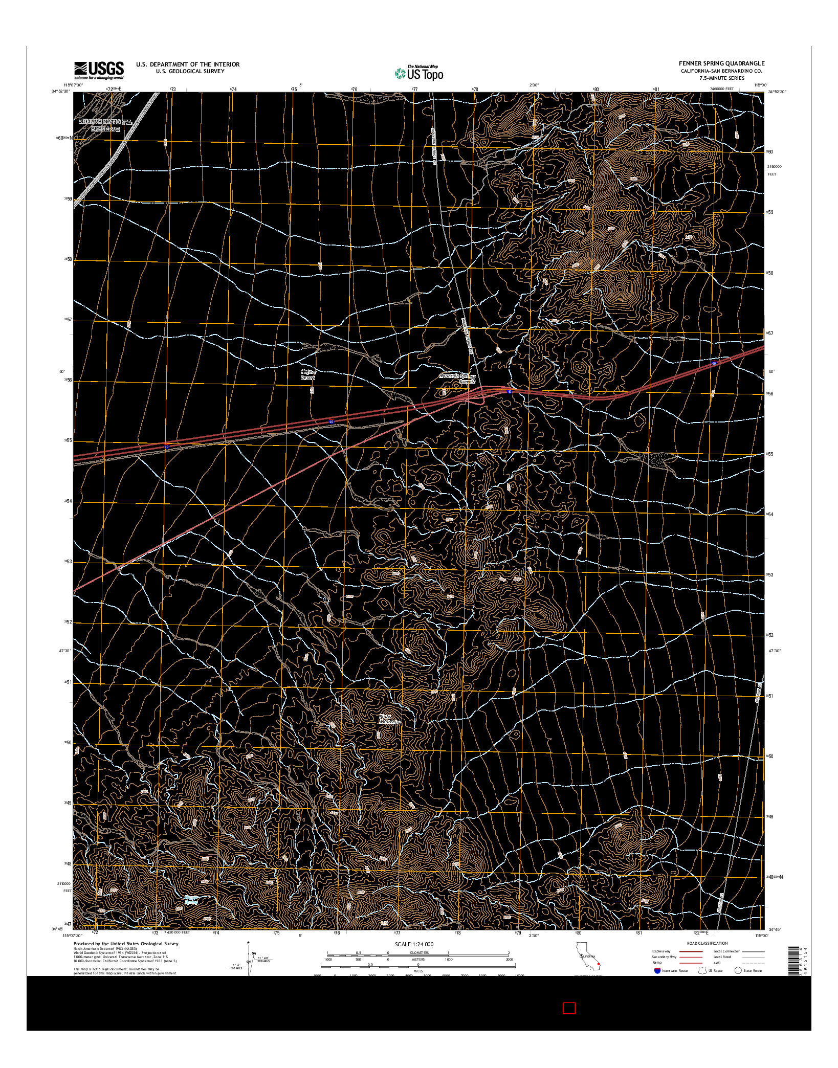 USGS US TOPO 7.5-MINUTE MAP FOR FENNER SPRING, CA 2015