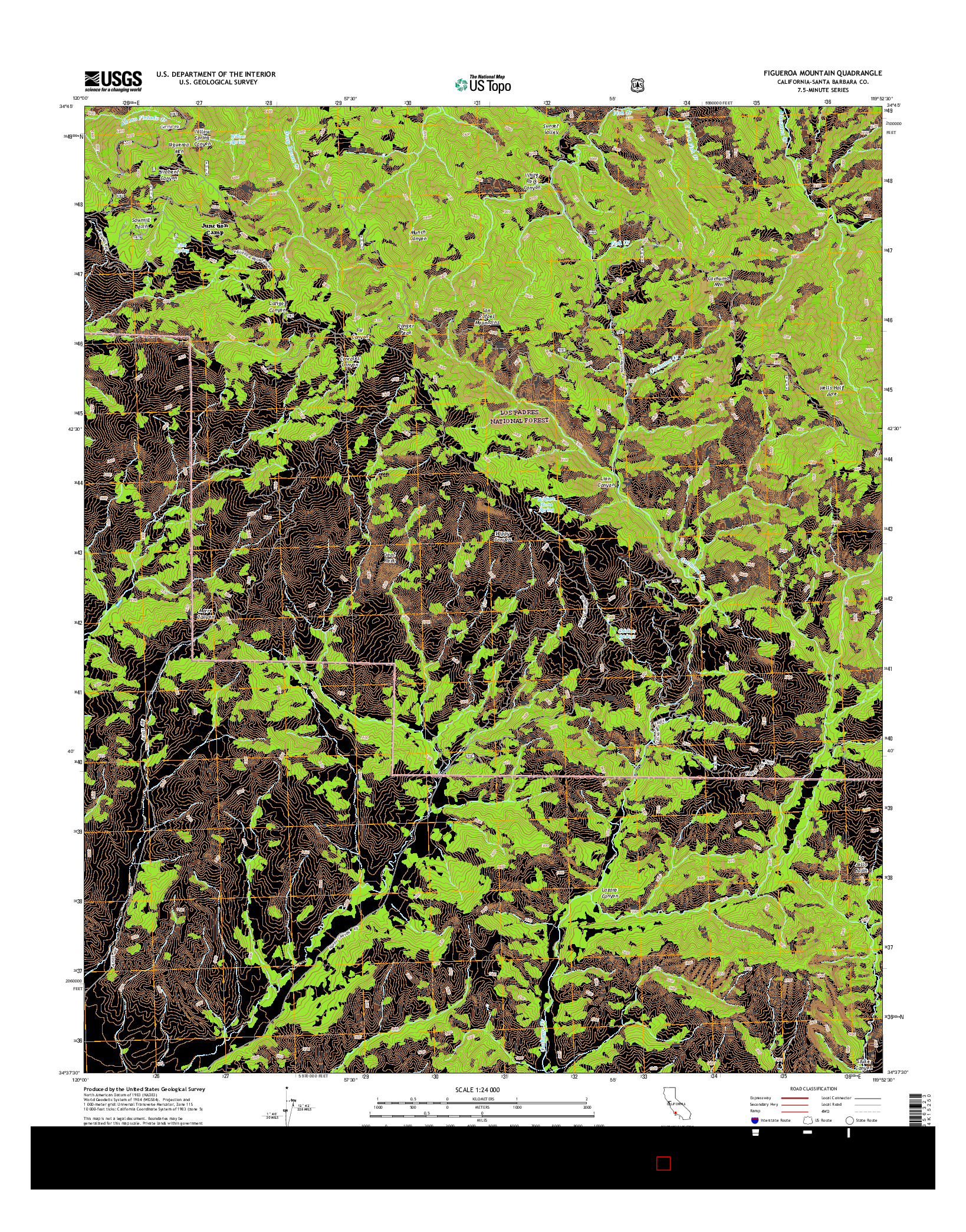 USGS US TOPO 7.5-MINUTE MAP FOR FIGUEROA MOUNTAIN, CA 2015