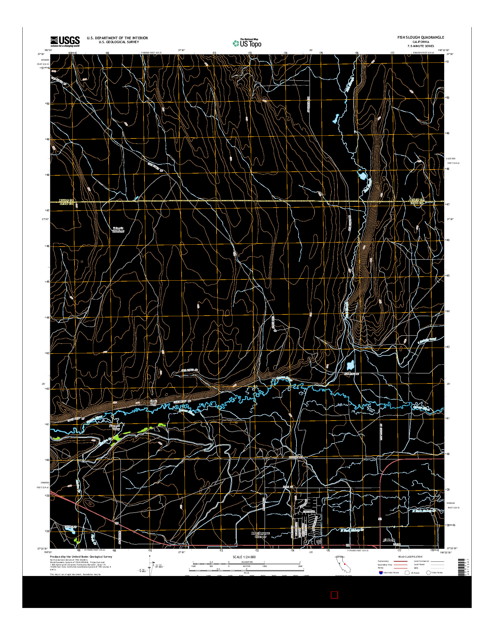 USGS US TOPO 7.5-MINUTE MAP FOR FISH SLOUGH, CA 2015