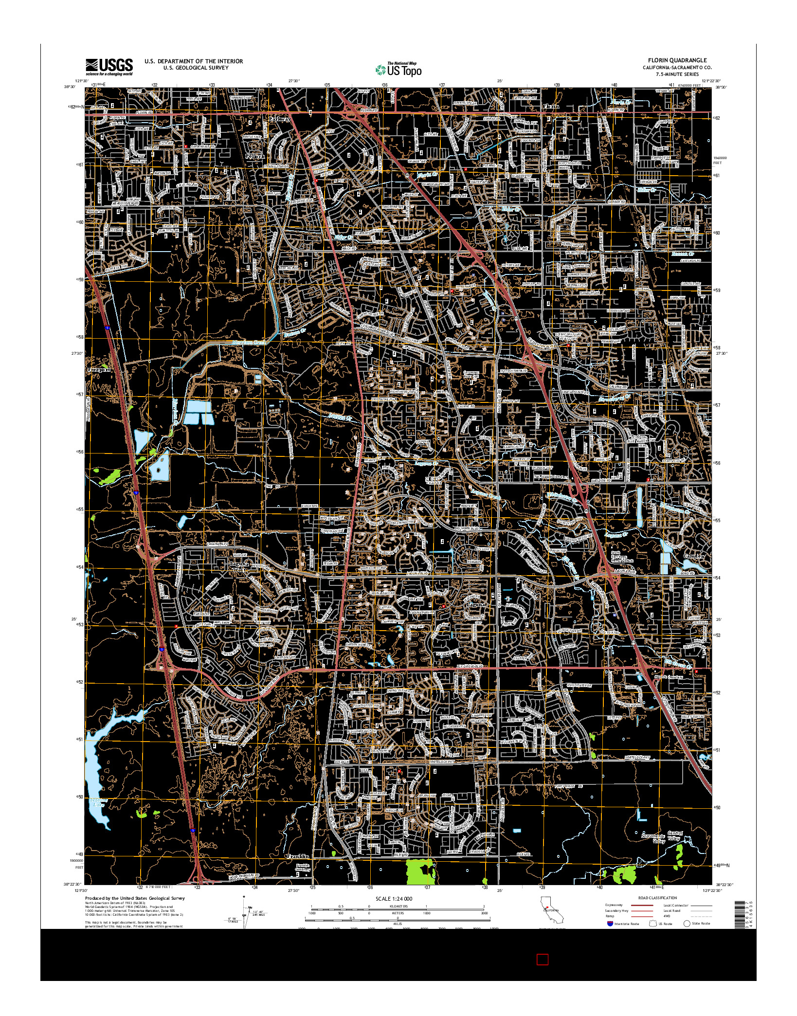 USGS US TOPO 7.5-MINUTE MAP FOR FLORIN, CA 2015