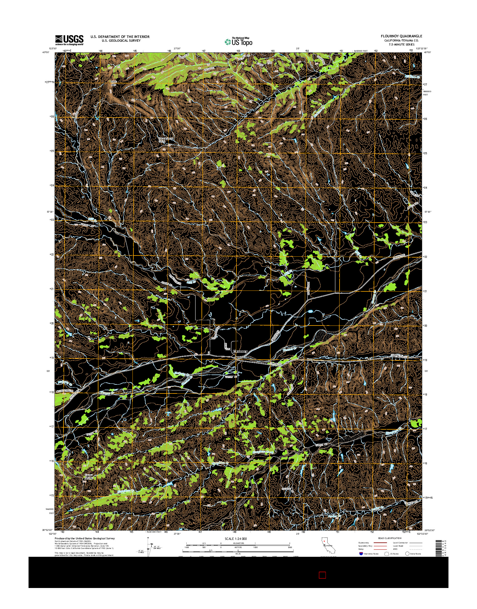 USGS US TOPO 7.5-MINUTE MAP FOR FLOURNOY, CA 2015