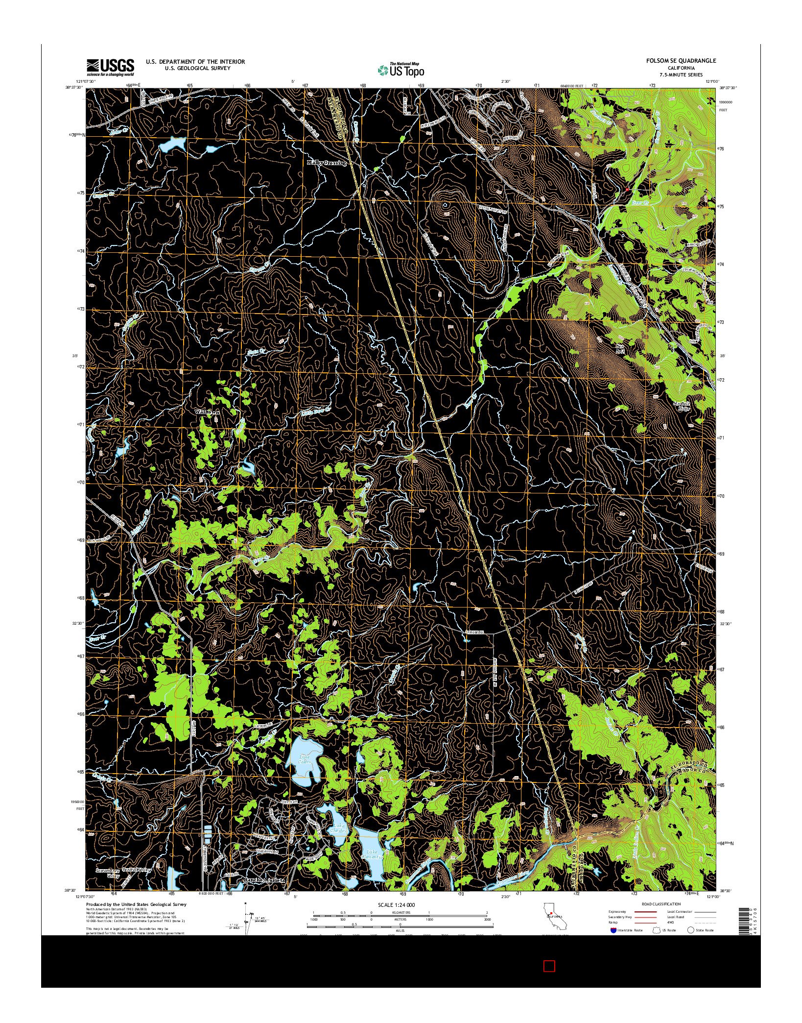 USGS US TOPO 7.5-MINUTE MAP FOR FOLSOM SE, CA 2015