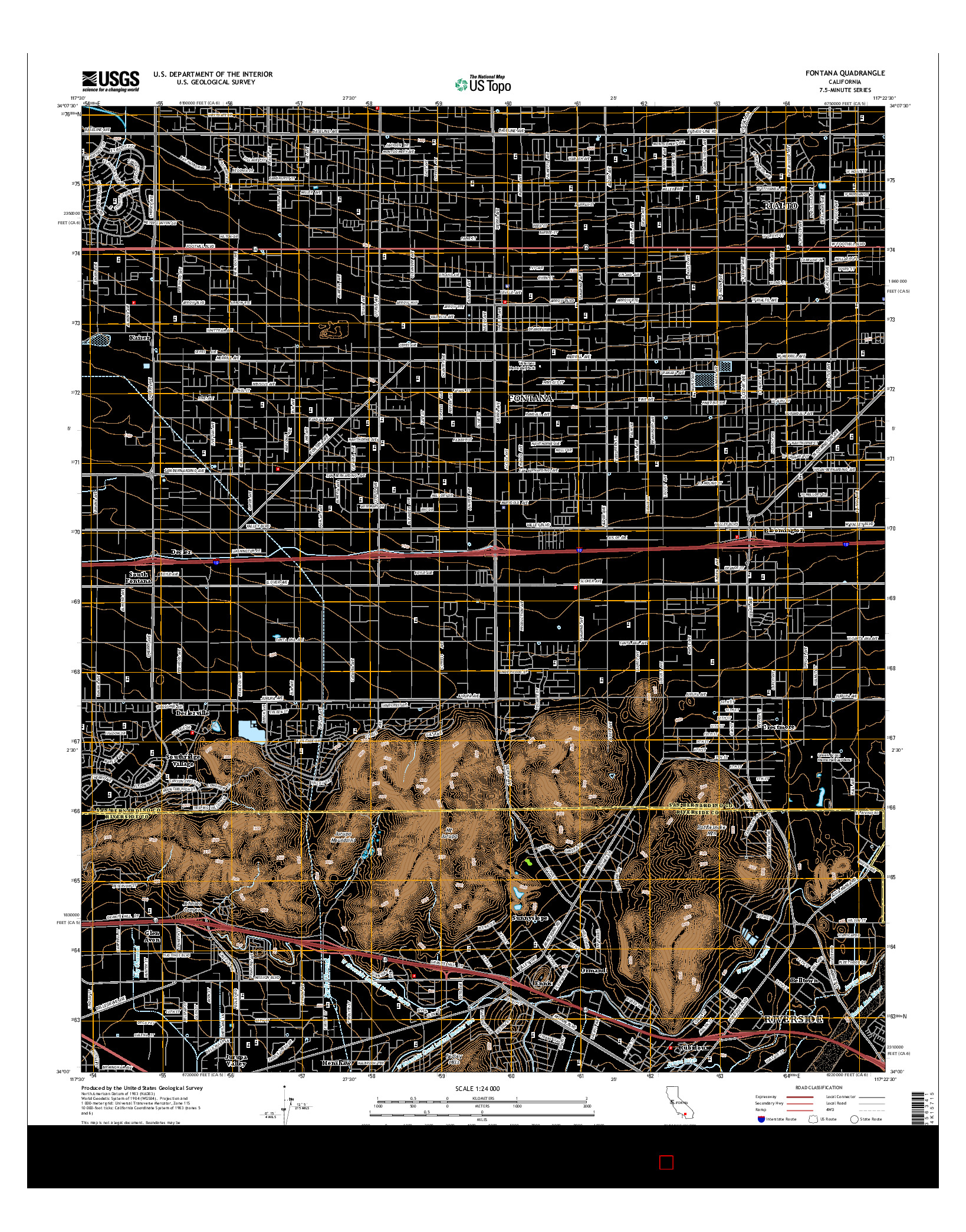 USGS US TOPO 7.5-MINUTE MAP FOR FONTANA, CA 2015