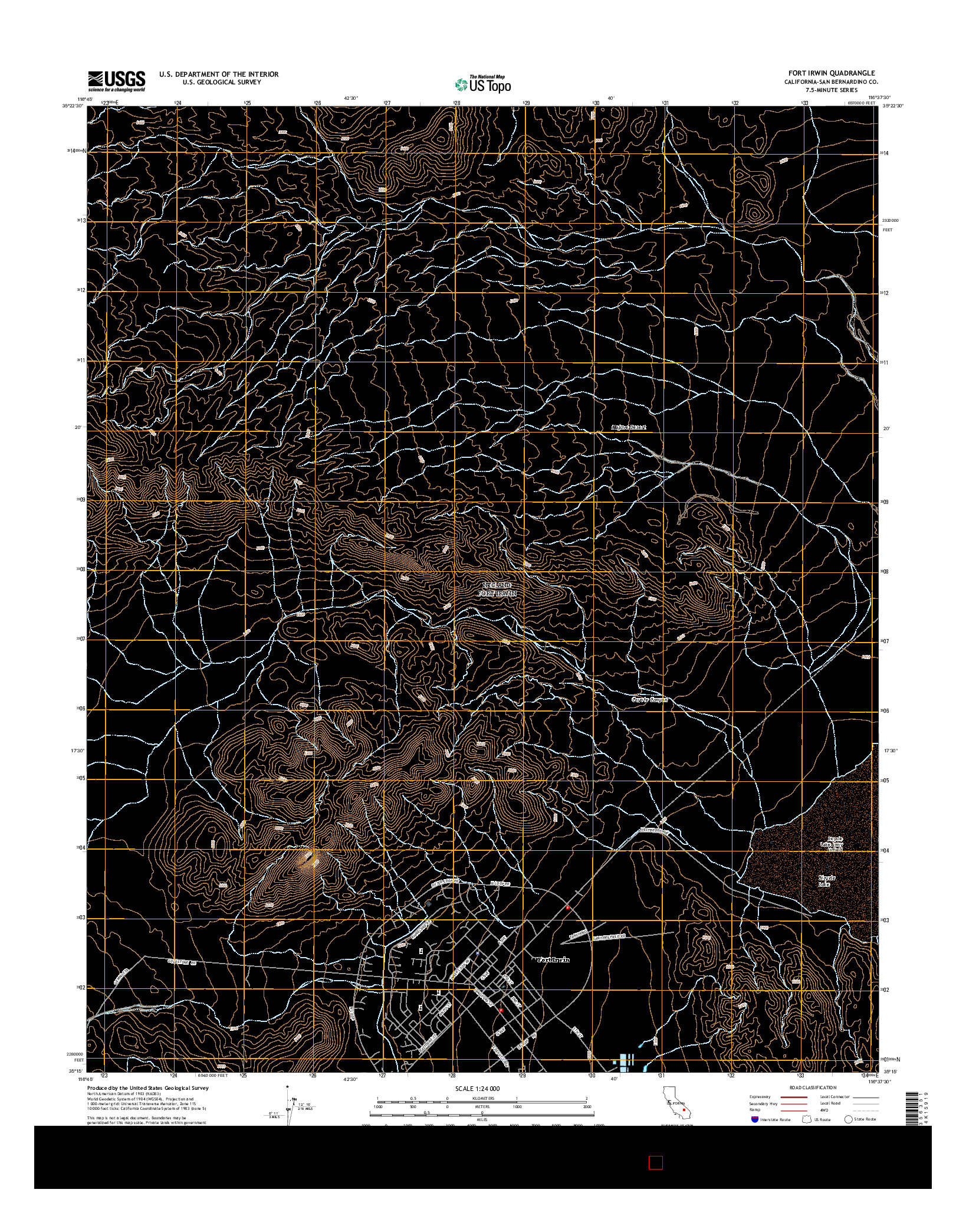 USGS US TOPO 7.5-MINUTE MAP FOR FORT IRWIN, CA 2015