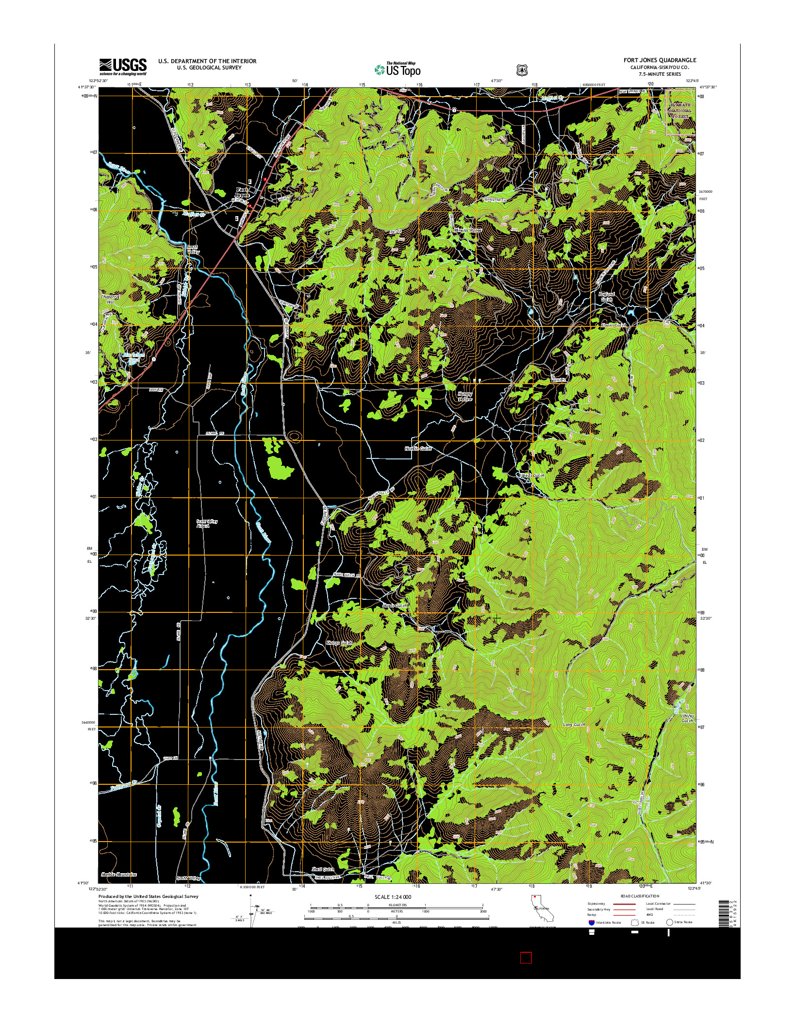 USGS US TOPO 7.5-MINUTE MAP FOR FORT JONES, CA 2015
