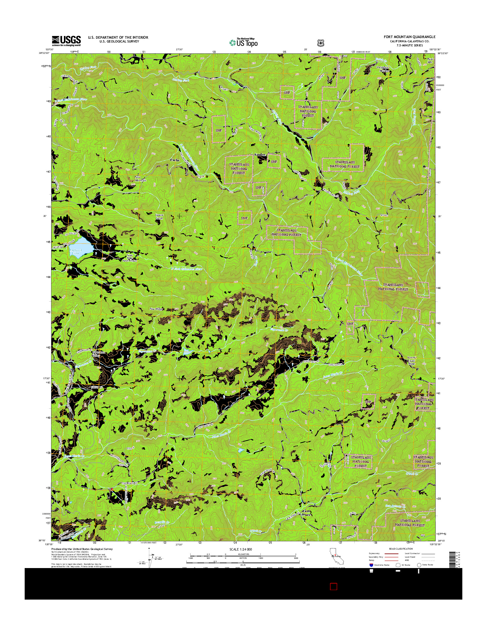 USGS US TOPO 7.5-MINUTE MAP FOR FORT MOUNTAIN, CA 2015