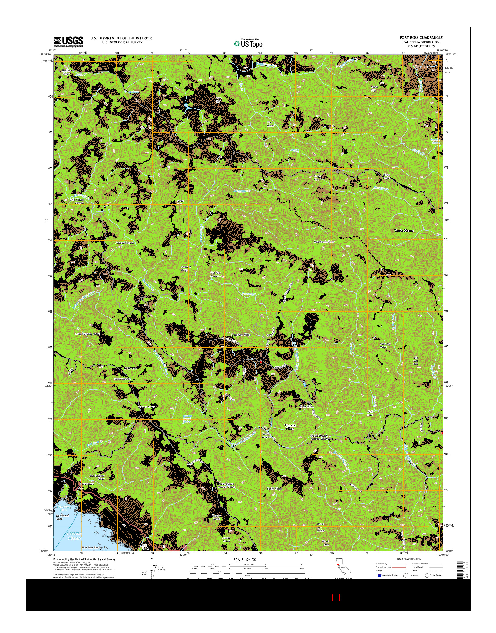 USGS US TOPO 7.5-MINUTE MAP FOR FORT ROSS, CA 2015