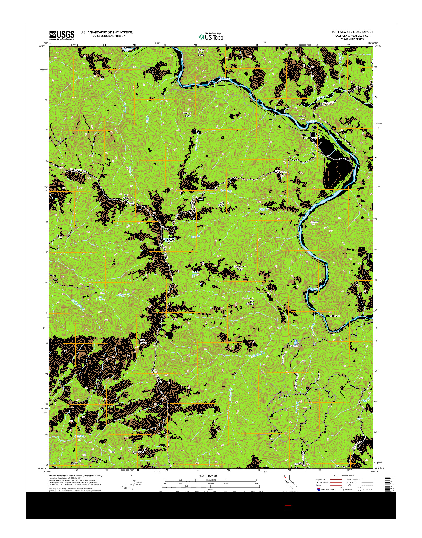 USGS US TOPO 7.5-MINUTE MAP FOR FORT SEWARD, CA 2015