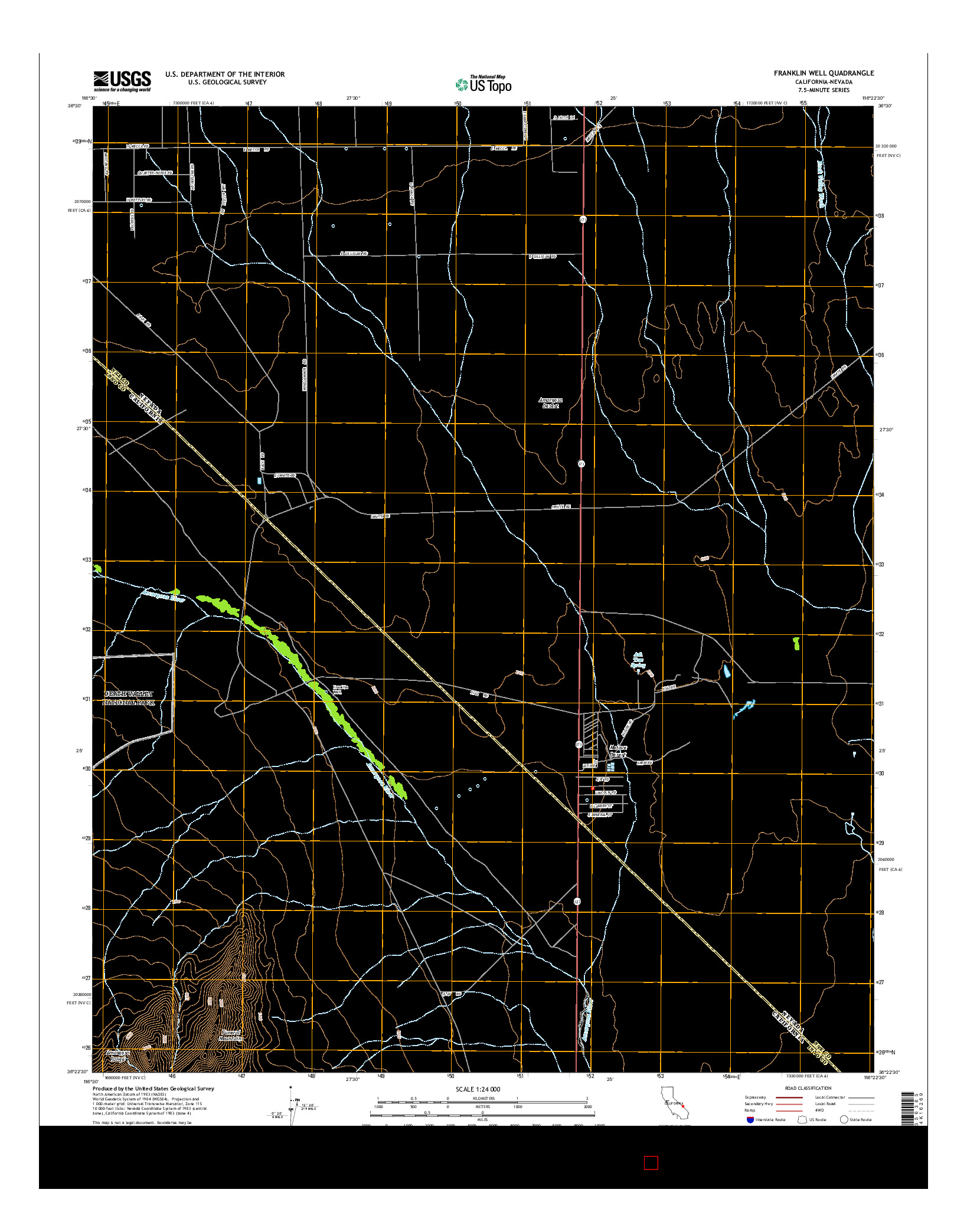 USGS US TOPO 7.5-MINUTE MAP FOR FRANKLIN WELL, CA-NV 2015