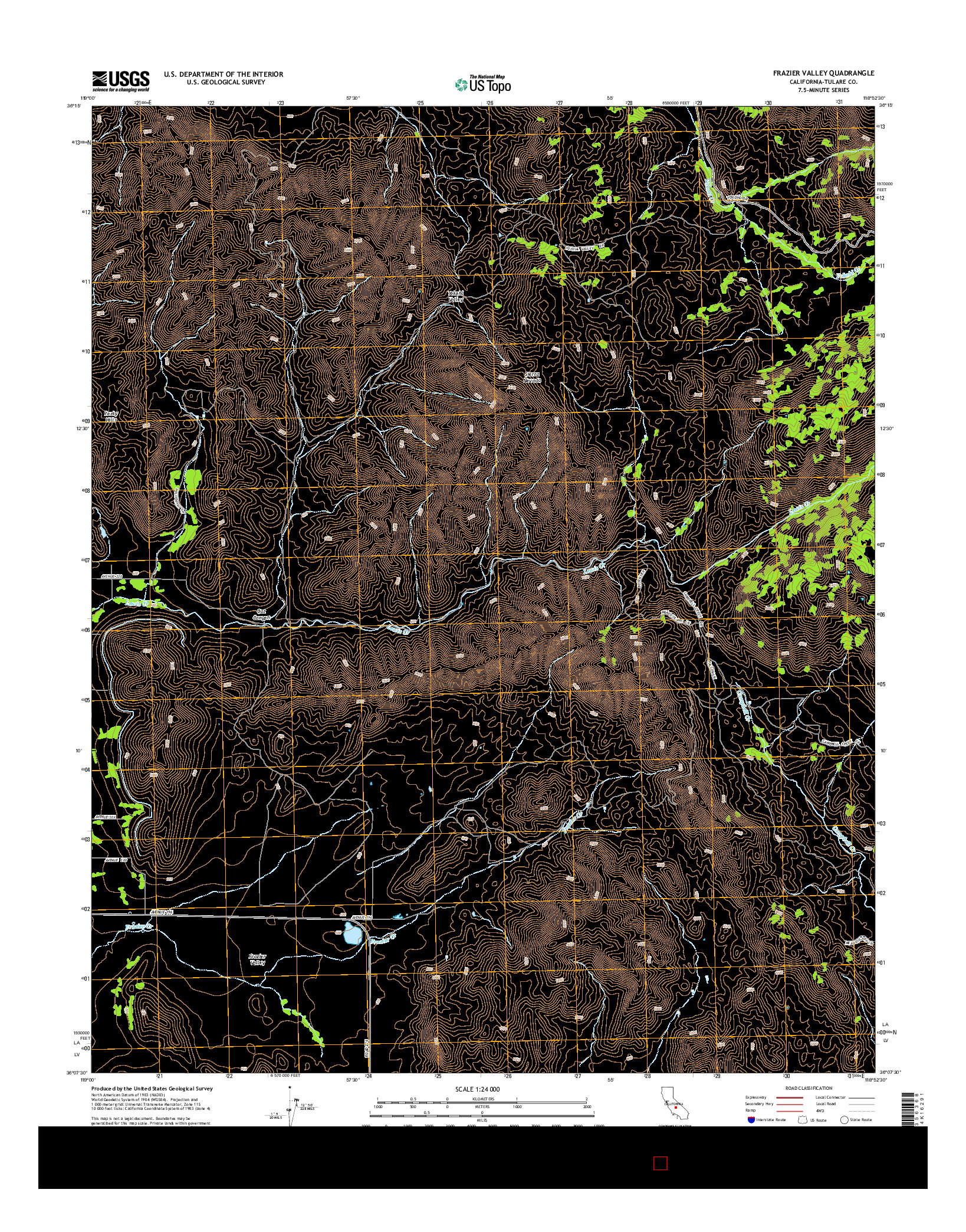 USGS US TOPO 7.5-MINUTE MAP FOR FRAZIER VALLEY, CA 2015