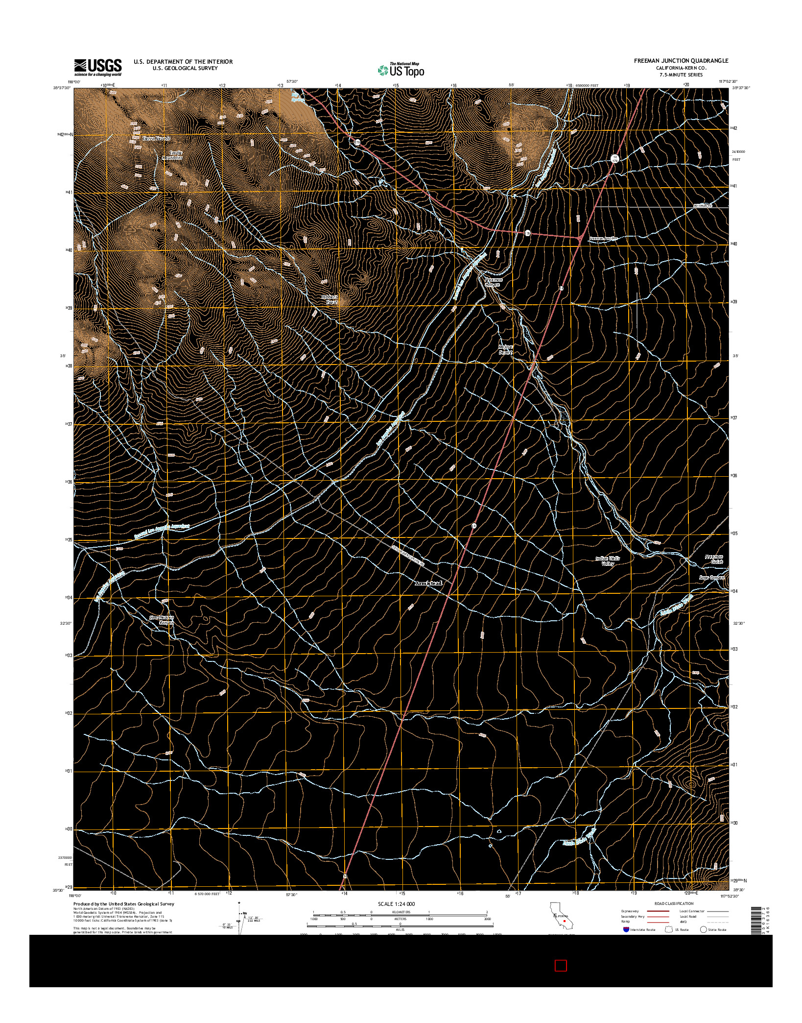 USGS US TOPO 7.5-MINUTE MAP FOR FREEMAN JUNCTION, CA 2015